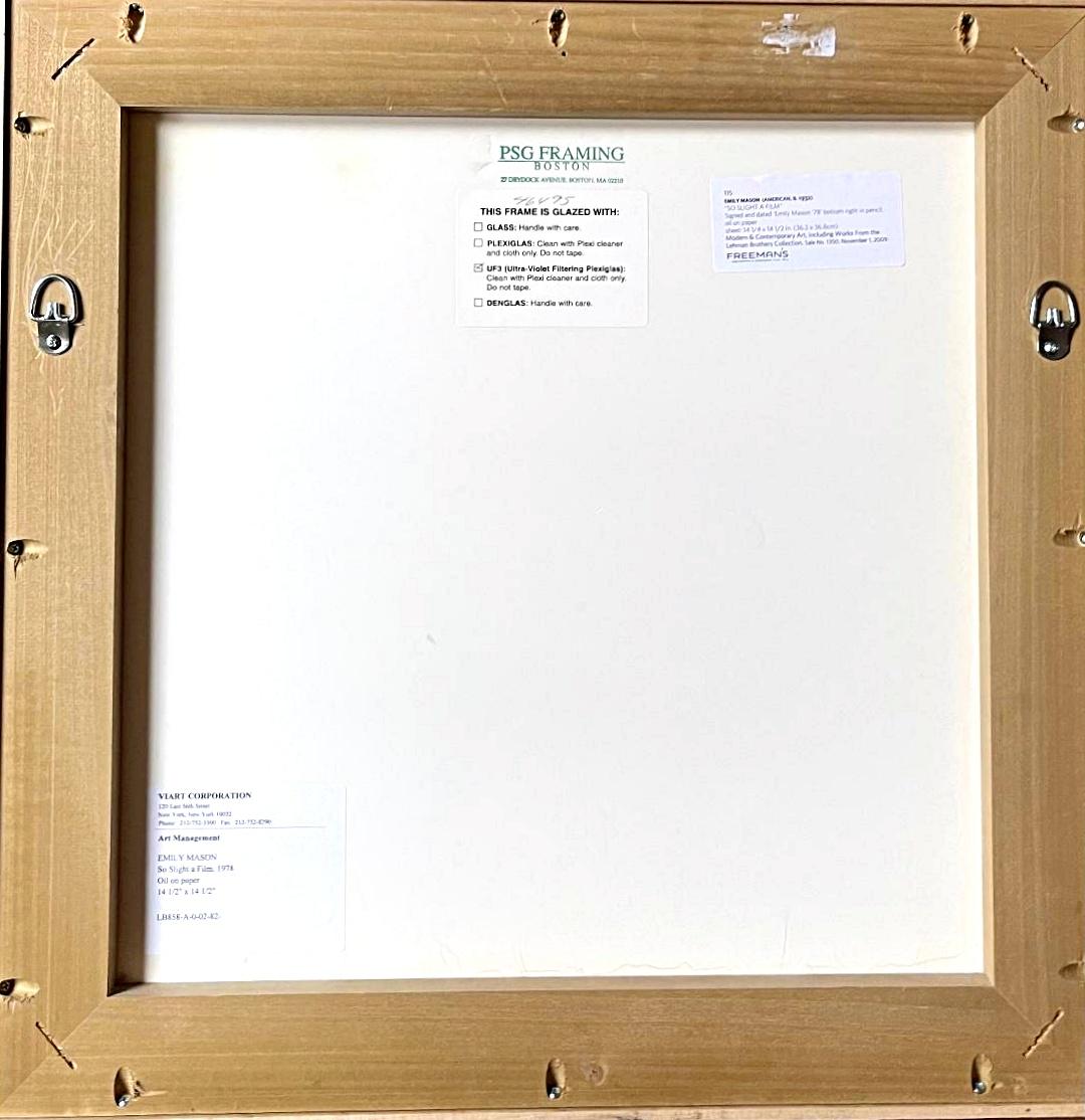 Emily Mason
So Slight a Film (dalla collezione d'arte Lehman Brothers), 1978
Olio su carta Pittura espressionista astratta
Firmato e datato 
