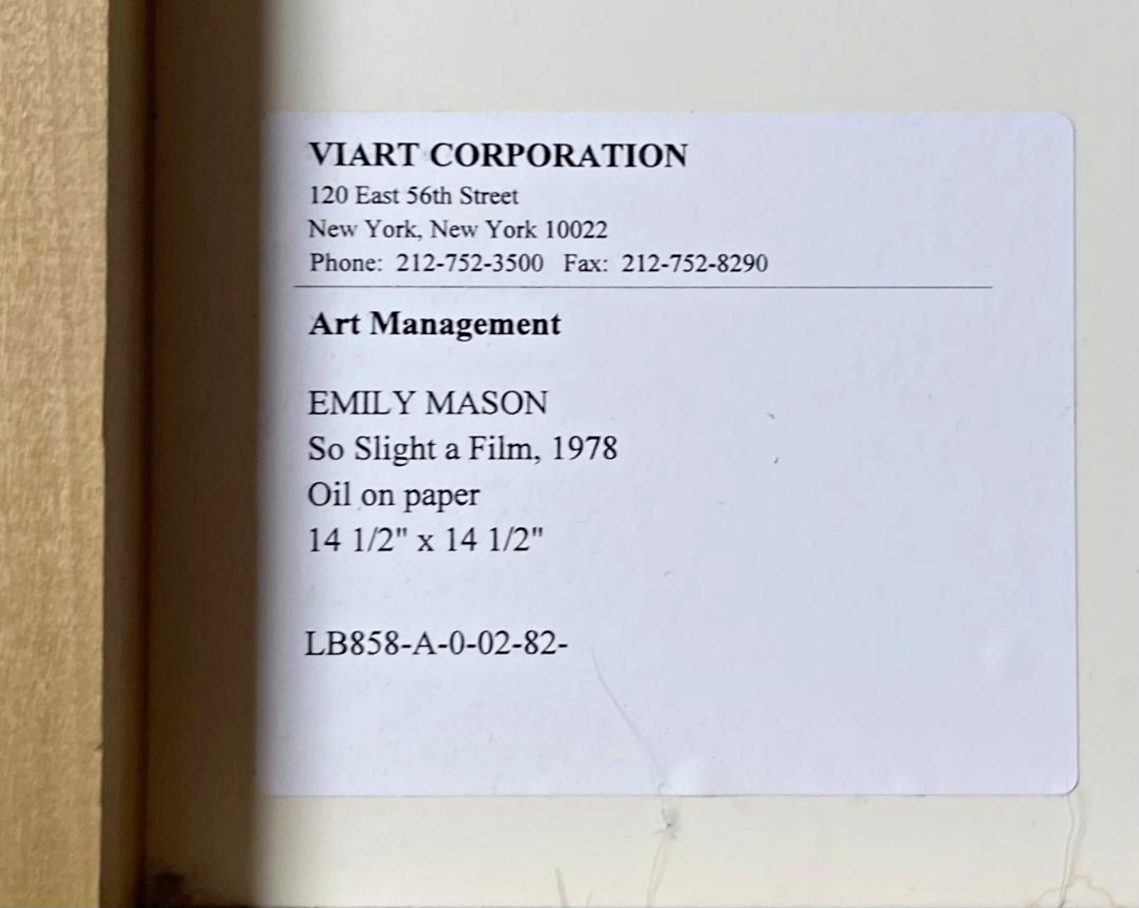 So Slight a Film, (Lehman Brothers Art Collection), huile sur papier unique et signée - Expressionnisme abstrait Painting par Emily Mason
