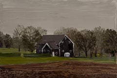 "A Barn Is A Barn" Oil Painting, Farm Landscape, Signed and Framed, 9.25 x 13.25