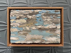 "A Half Remembered Dream" Impasto Oil Painting, Blue Sky & Clouds, Framed