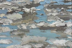 "A Half Remembered Dream" Impasto Oil Painting, Blue Sky & Clouds, Framed