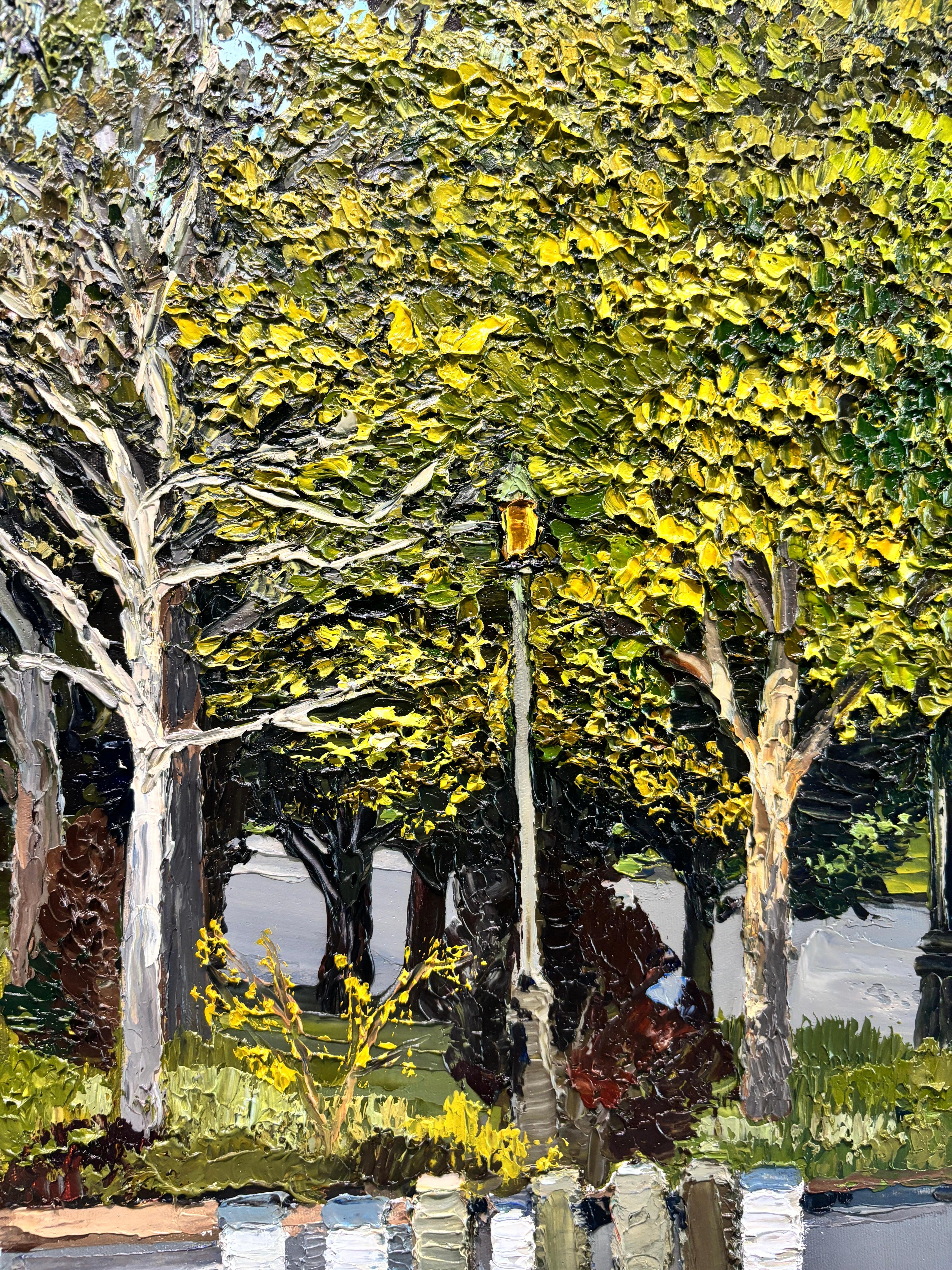 „Dusk Walk Along Marine Park Drive“, Ölgemälde, Boote im Hafen, gerahmt im Angebot 6