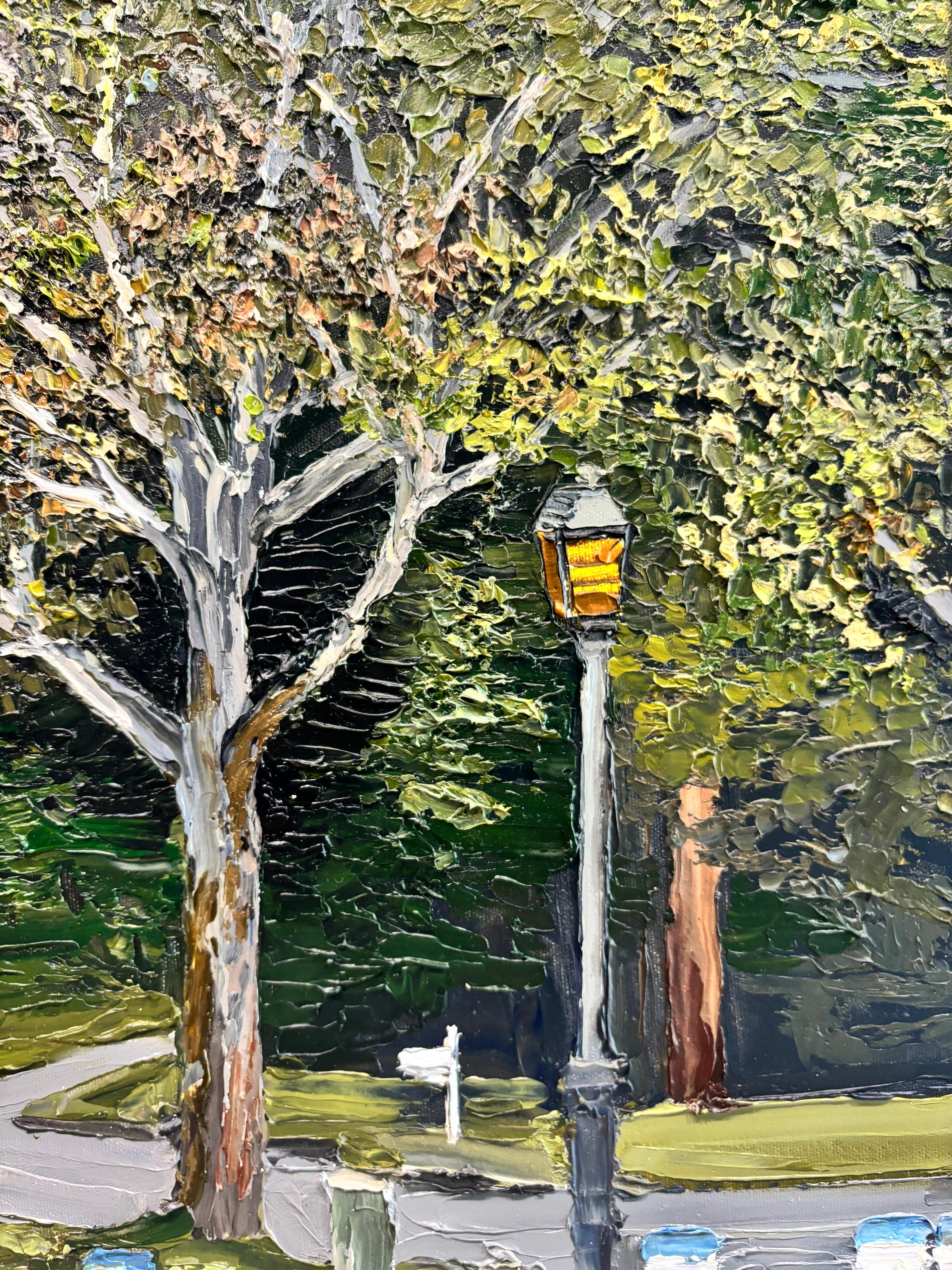 „Dusk Walk Along Marine Park Drive“, Ölgemälde, Boote im Hafen, gerahmt im Angebot 8