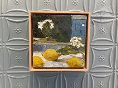"Three Lemons and the Last Supermoon" impasto still life/interior oil painting