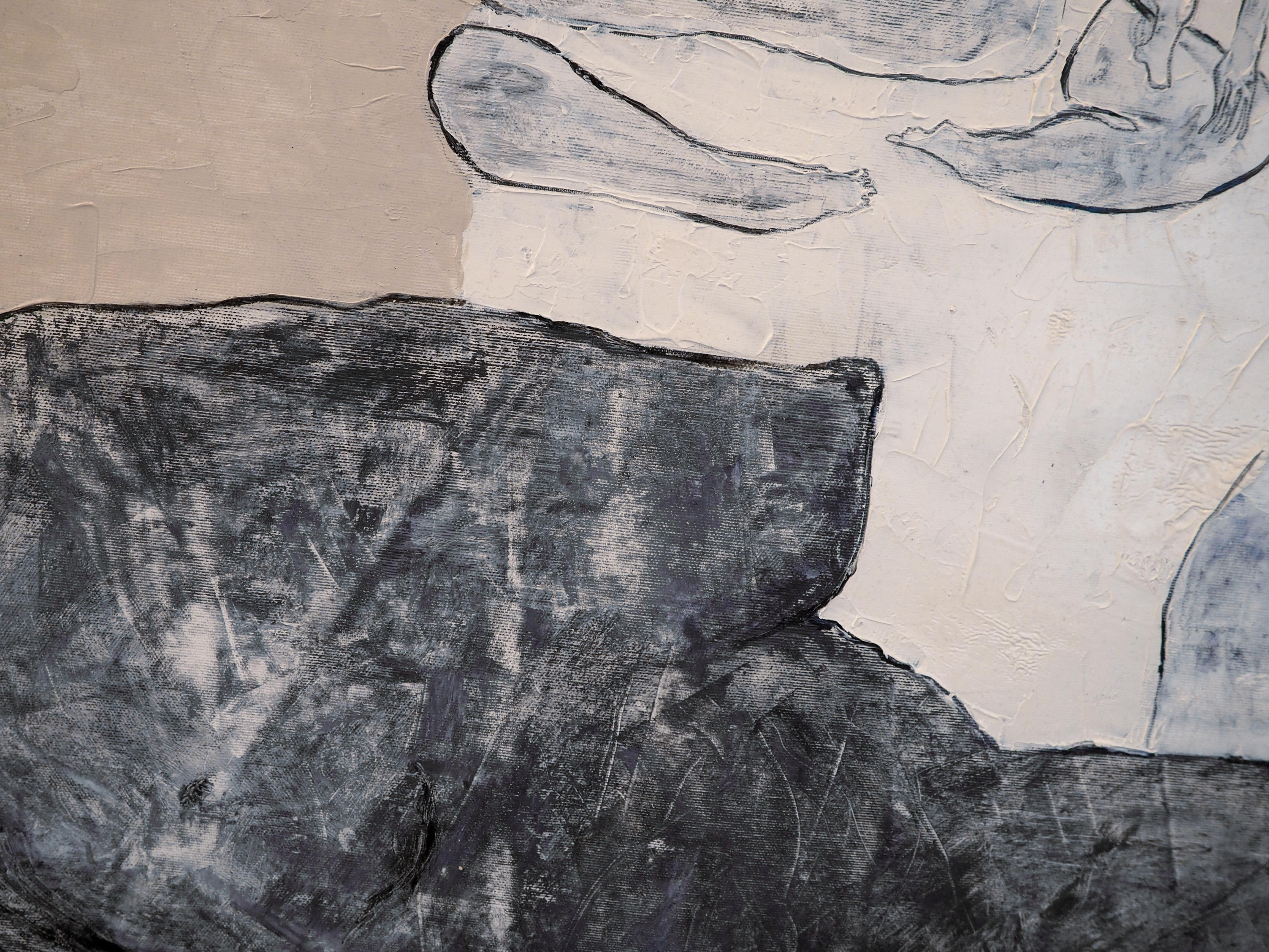 Ohne Titel (Gedenkgefäß), Öl auf Leinwand, 78,7 x 121,9 cm, 2019 – Painting von Emily Pope