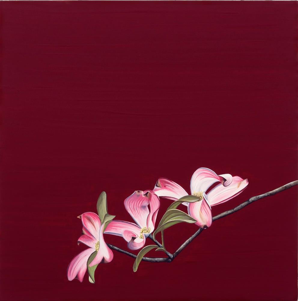 Emily Roz Landscape Painting - "Dogwood Blossom" Contemporary Oil Painting 