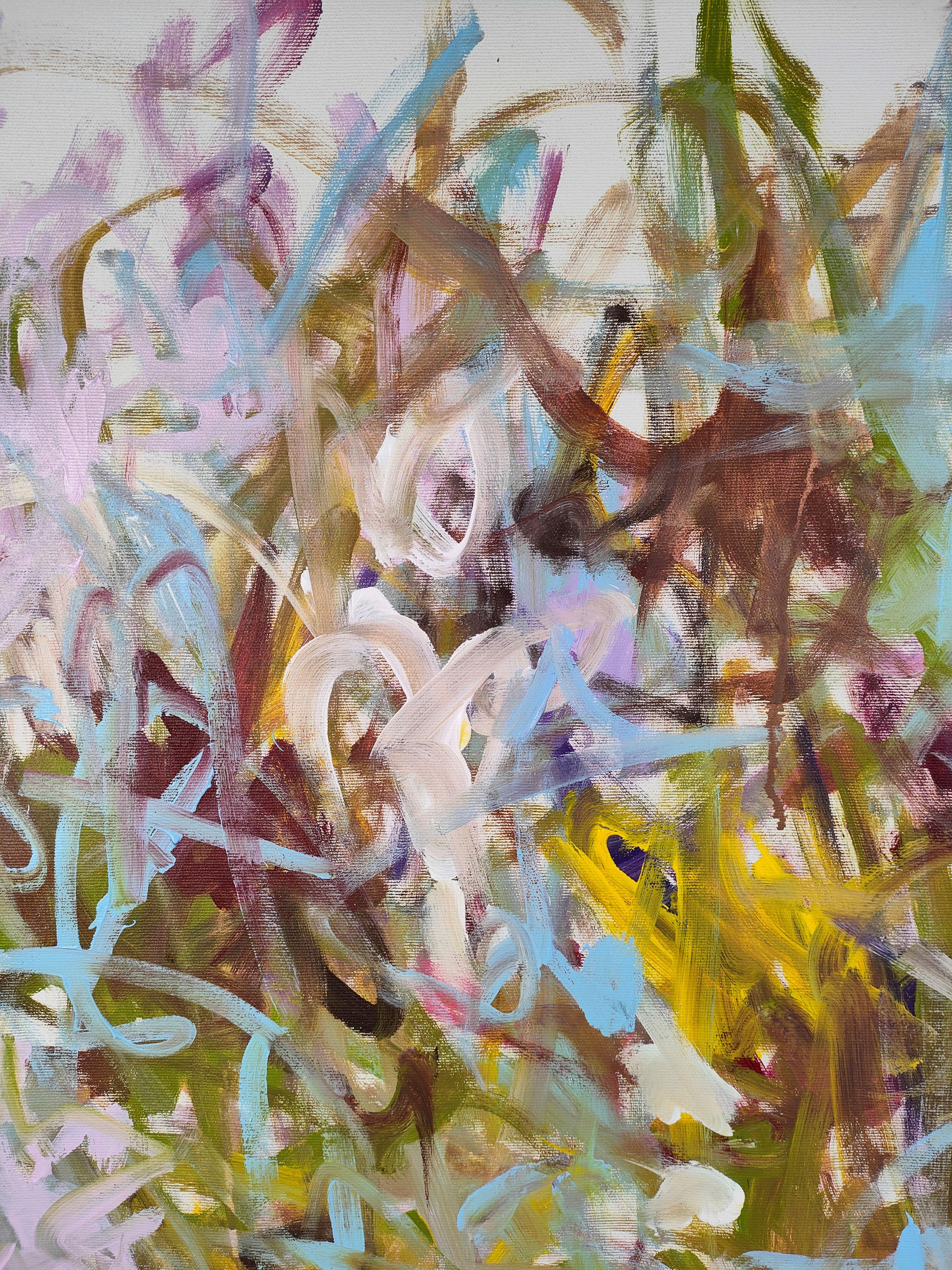 August flowers, Painting, Acrylic on Canvas For Sale 1