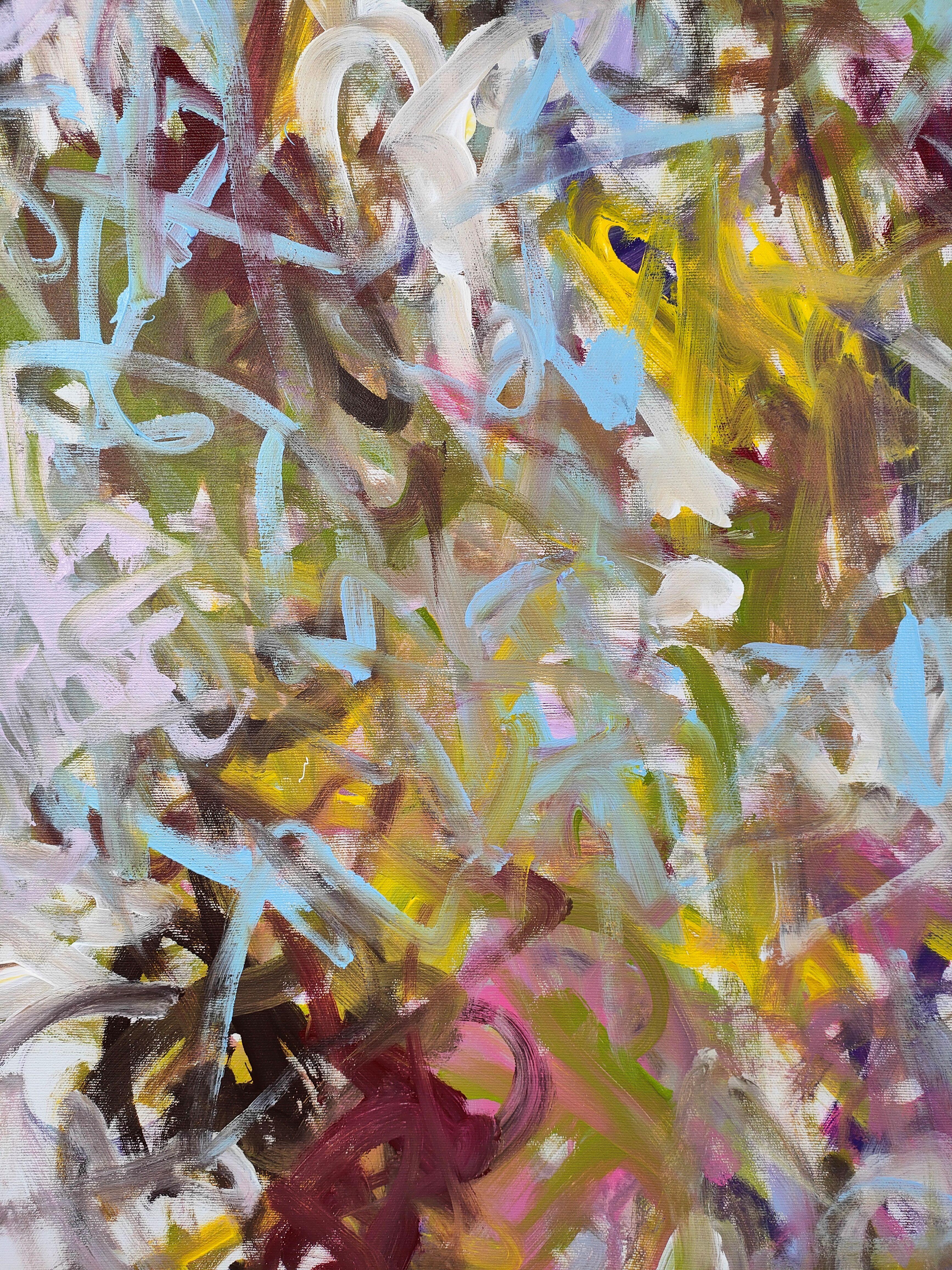August flowers, Painting, Acrylic on Canvas For Sale 2