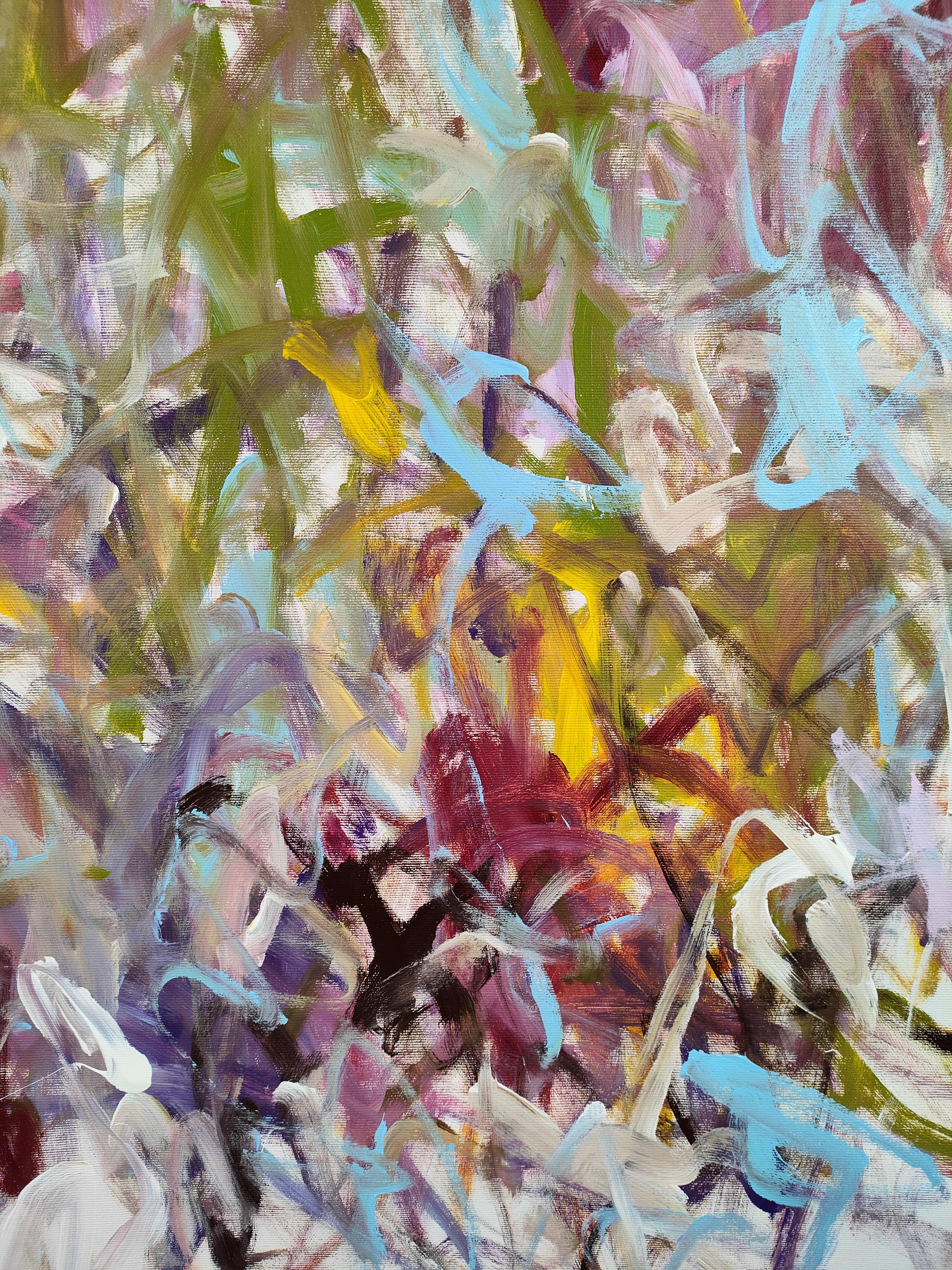 August flowers, Painting, Acrylic on Canvas For Sale 3
