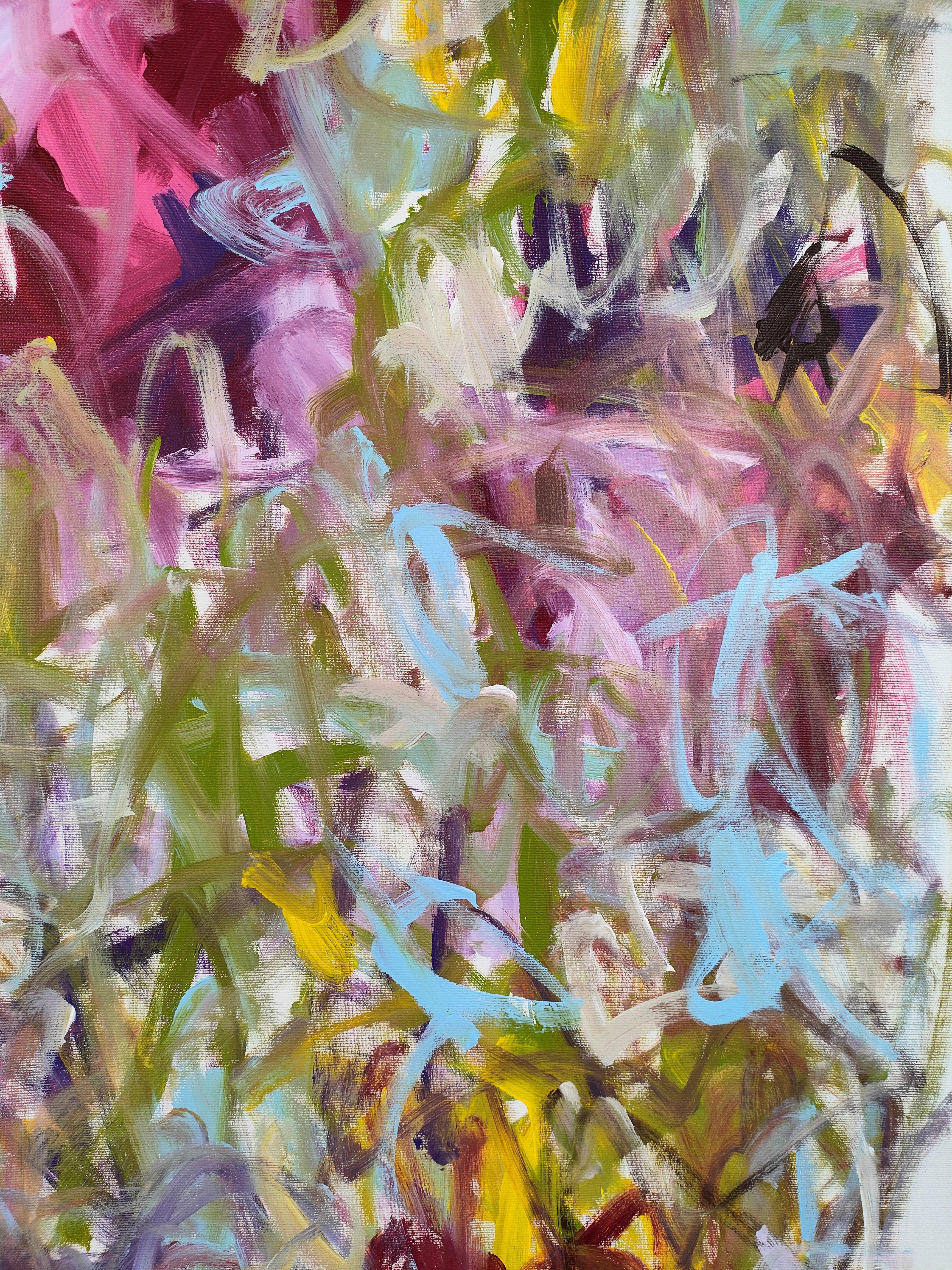 August flowers, Painting, Acrylic on Canvas For Sale 4