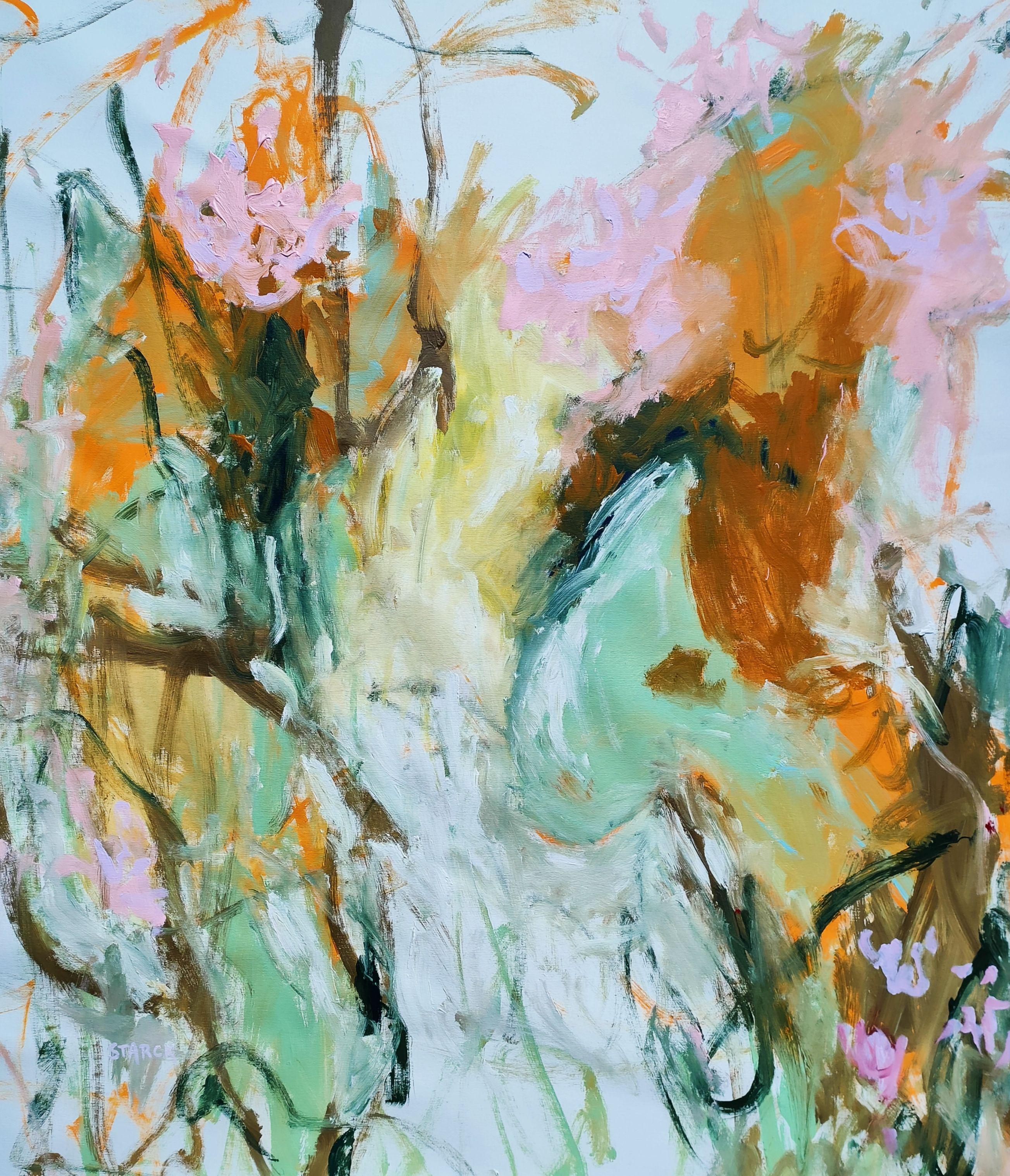 Blooming flowers, Painting, Acrylic on Canvas