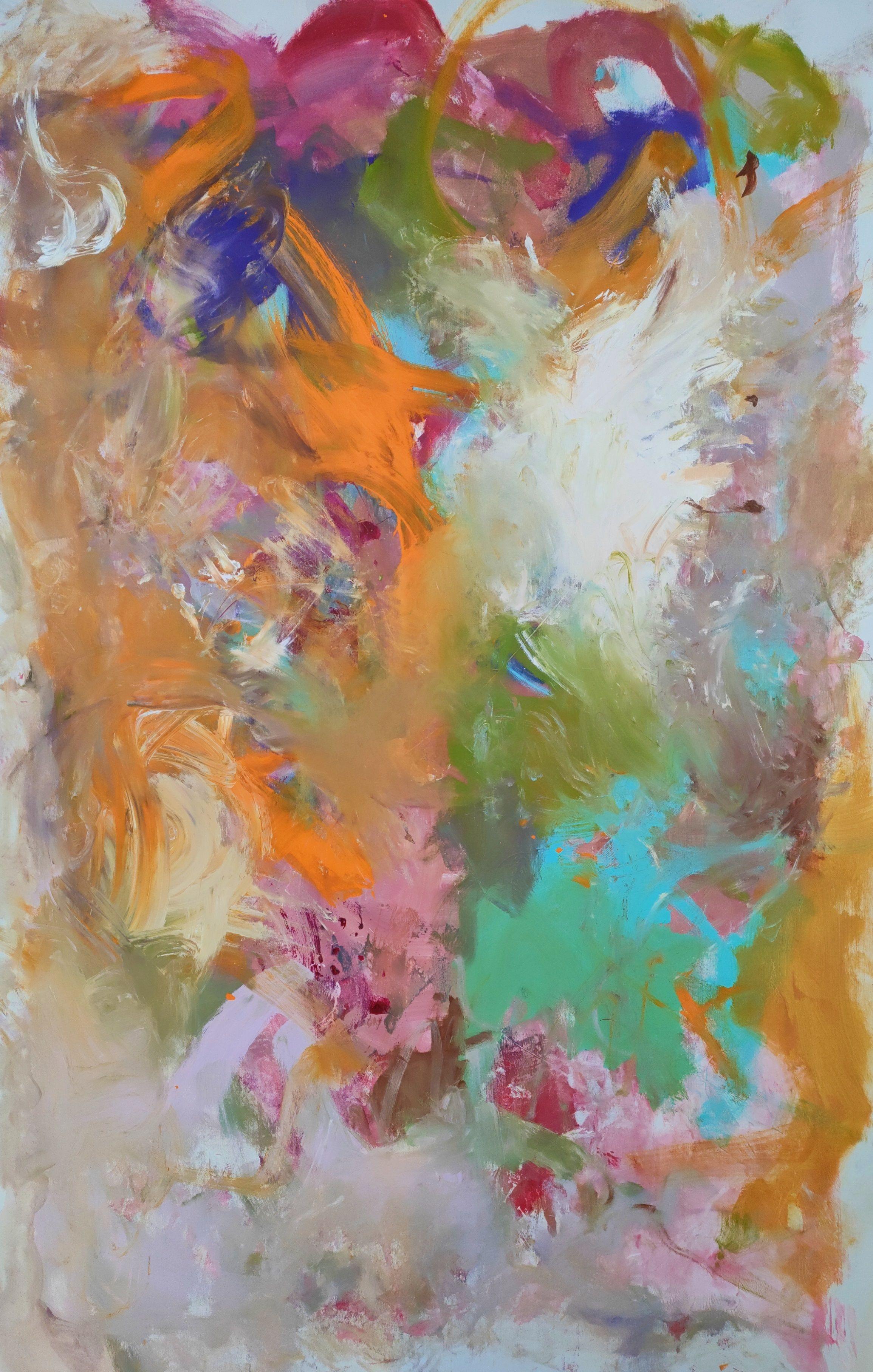 Large abstract painting worked in several layers with professional and high quality painting with anti UV protection and velvet rendering. The palette is colorful, warm and rich. :: Painting :: Abstract Expressionism :: This piece comes with an
