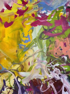Vagues colorées, peinture, acrylique sur toile