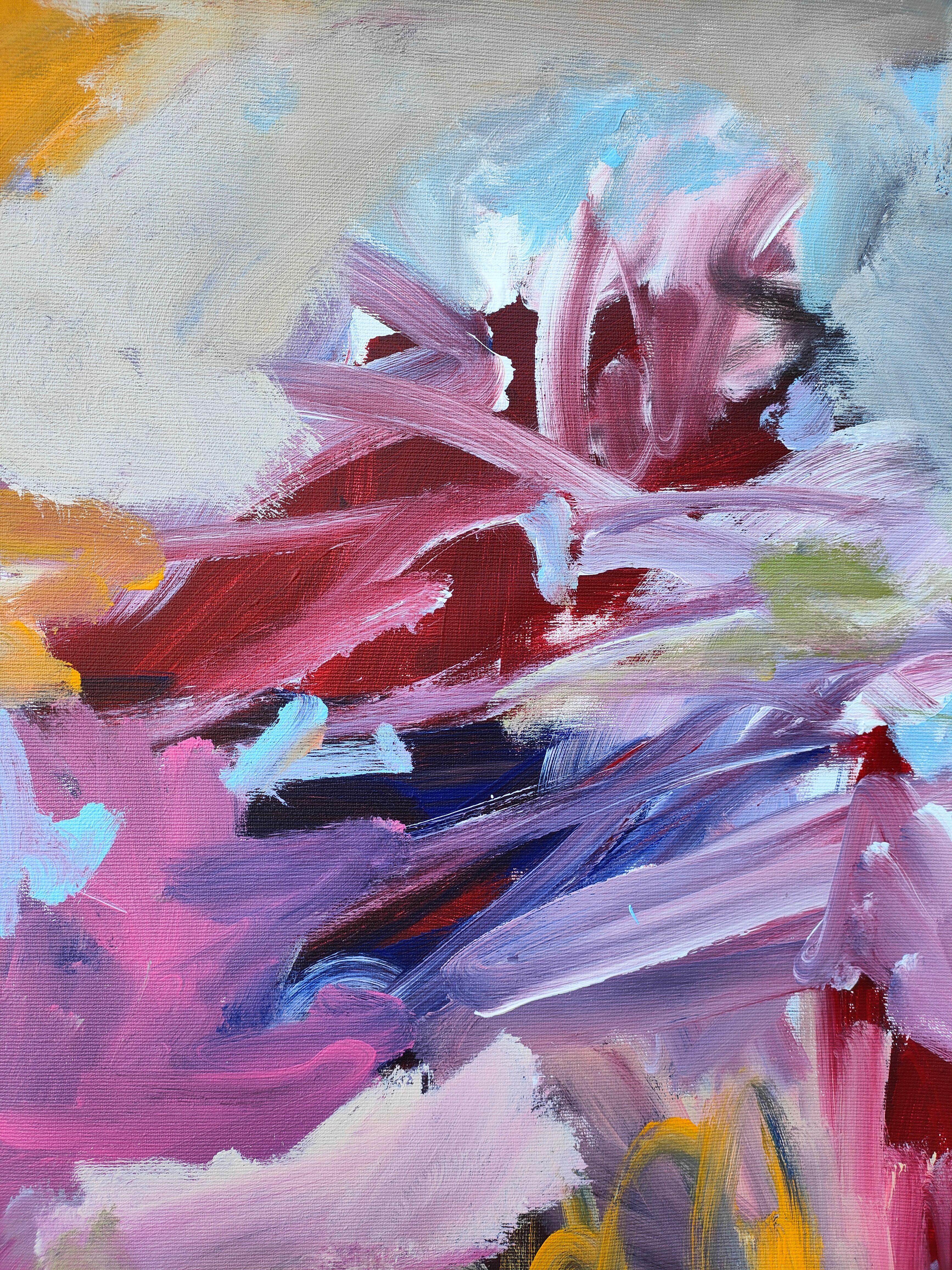 Emily im Wunderland, Gemälde, Acryl auf Leinwand im Angebot 1