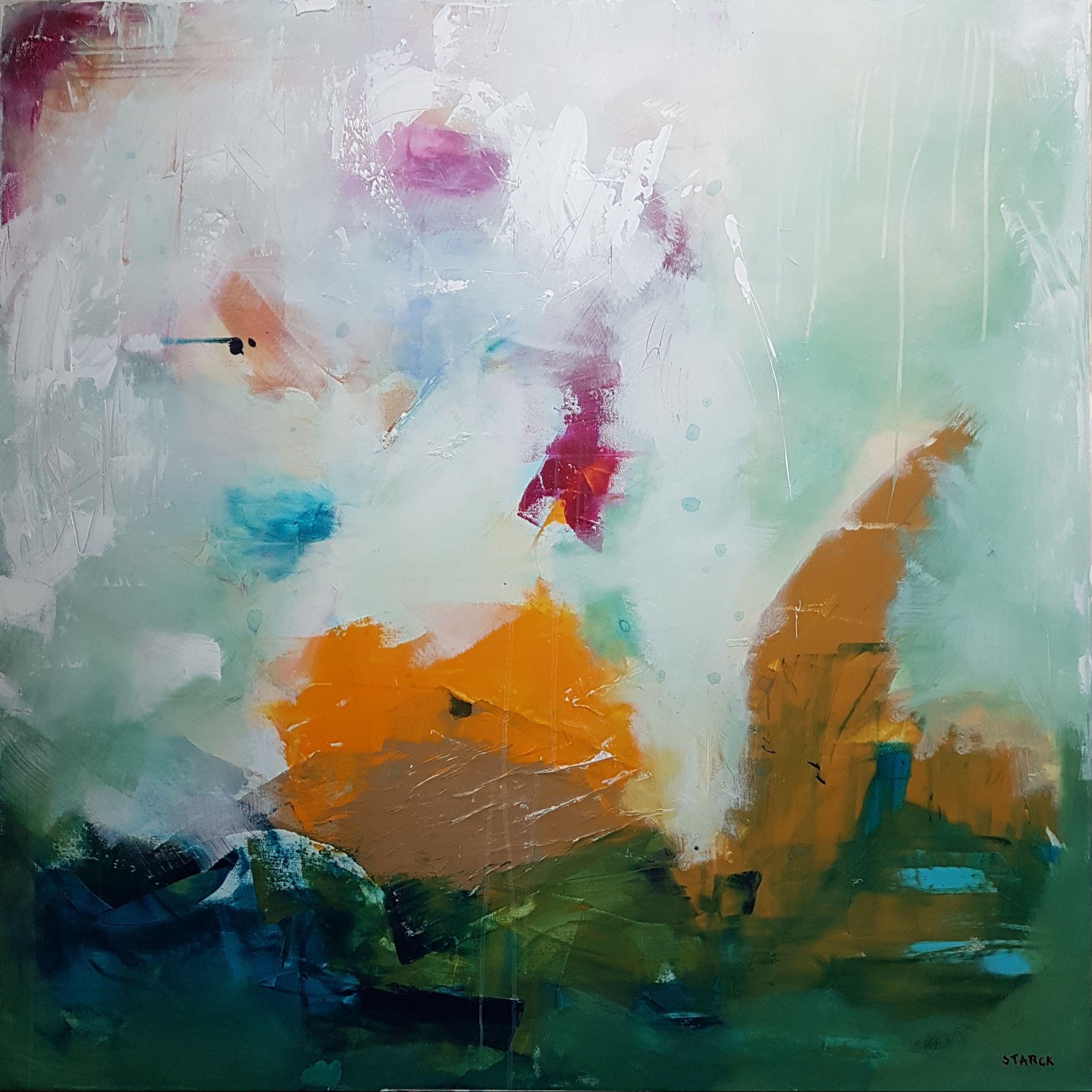 Abstract Painting Emily STARCK - Première neige, peinture, acrylique sur toile