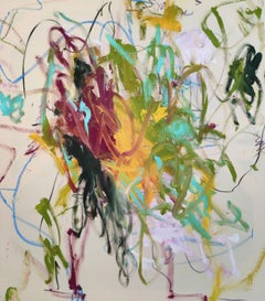 Emotion florale, peinture, acrylique sur toile