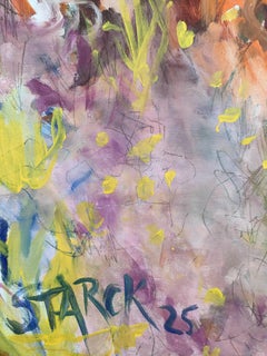 Flores y nubes, Pintura, Acrílico sobre lienzo