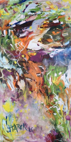 Flores y nubes, Pintura, Acrílico sobre lienzo