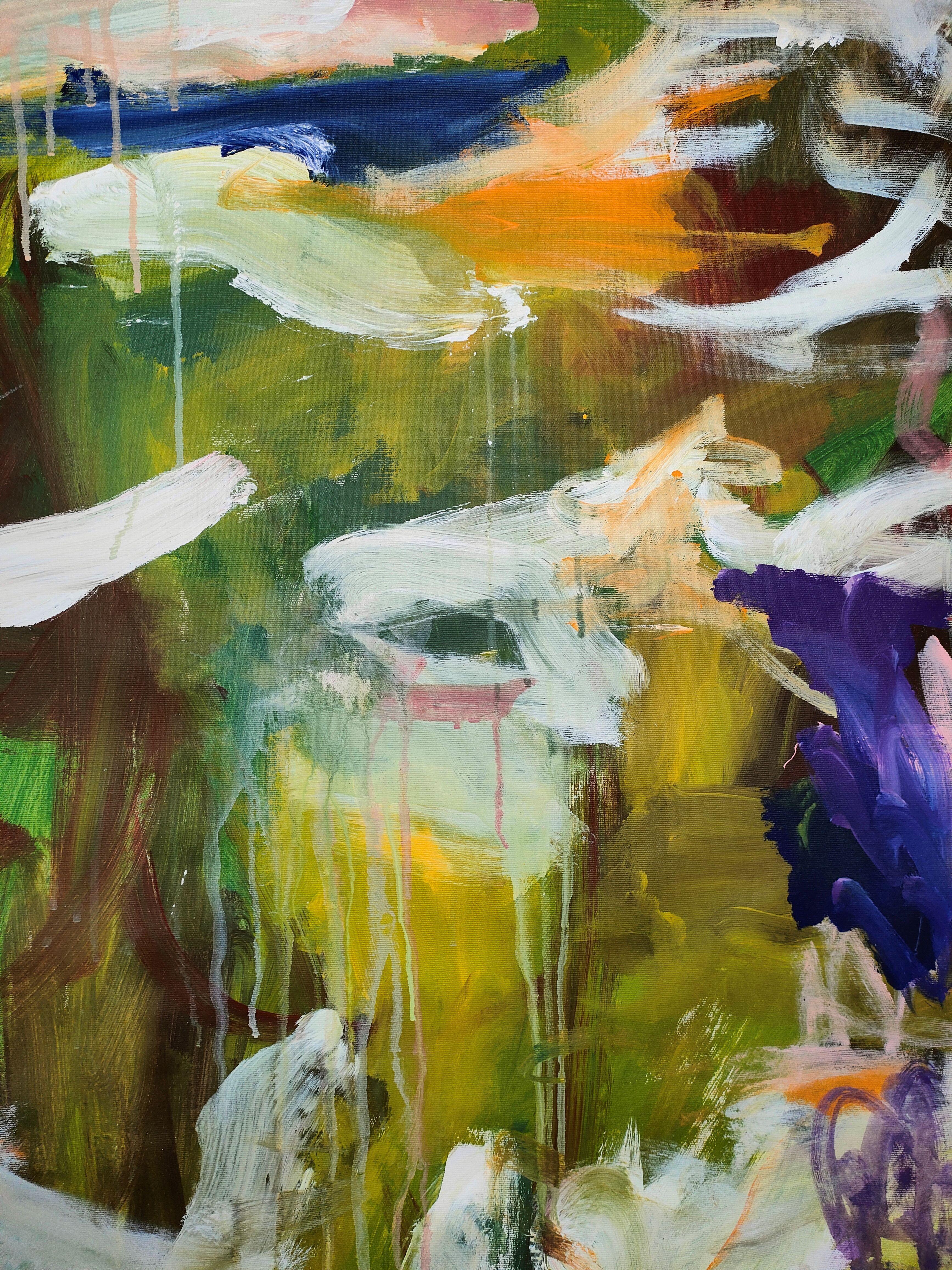 Französischer Sommer, Gemälde, Acryl auf Leinwand im Angebot 2