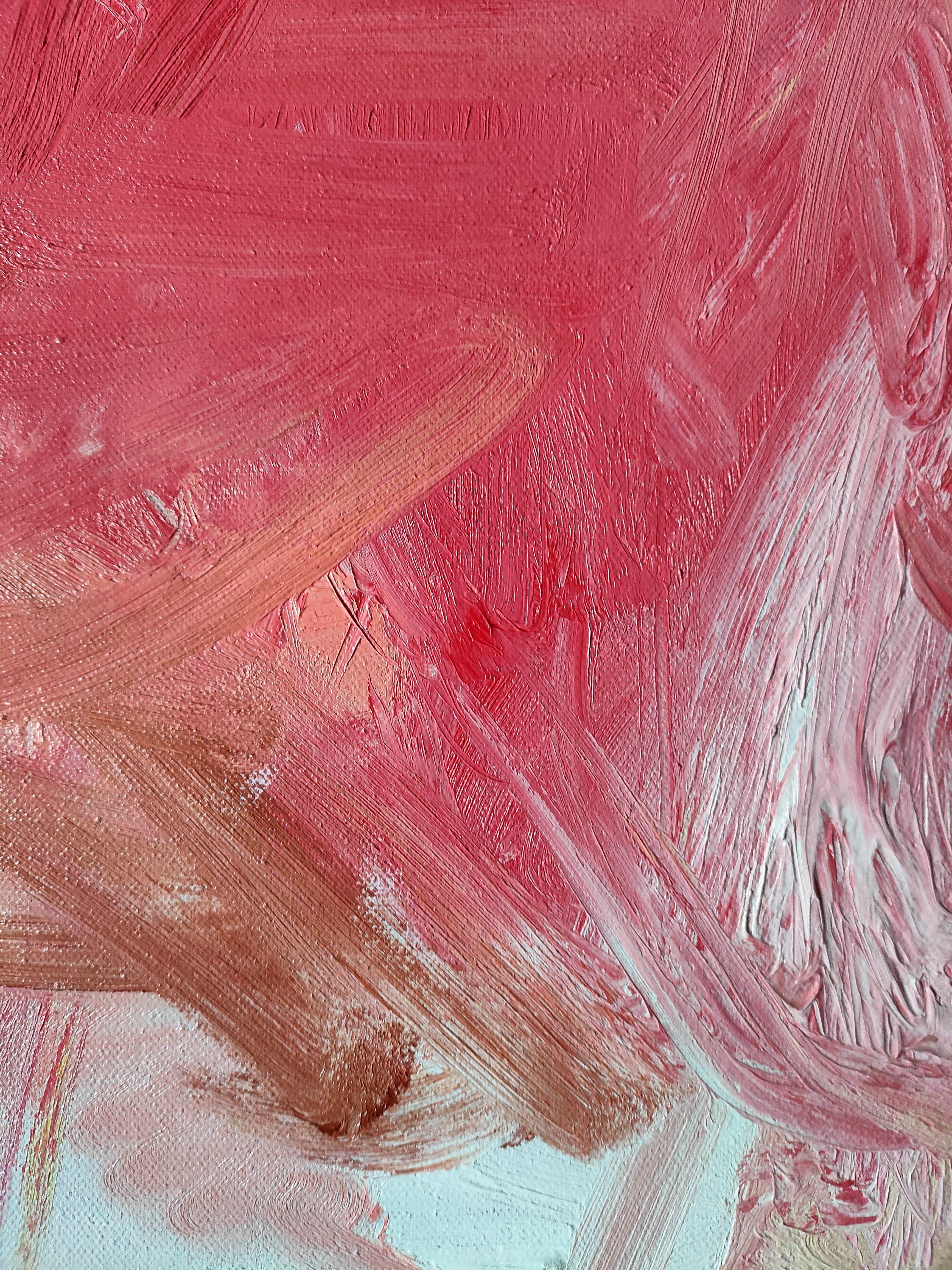 Gratitud, Pintura, Óleo sobre lienzo - Abstract Painting Gris de Emily STARCK