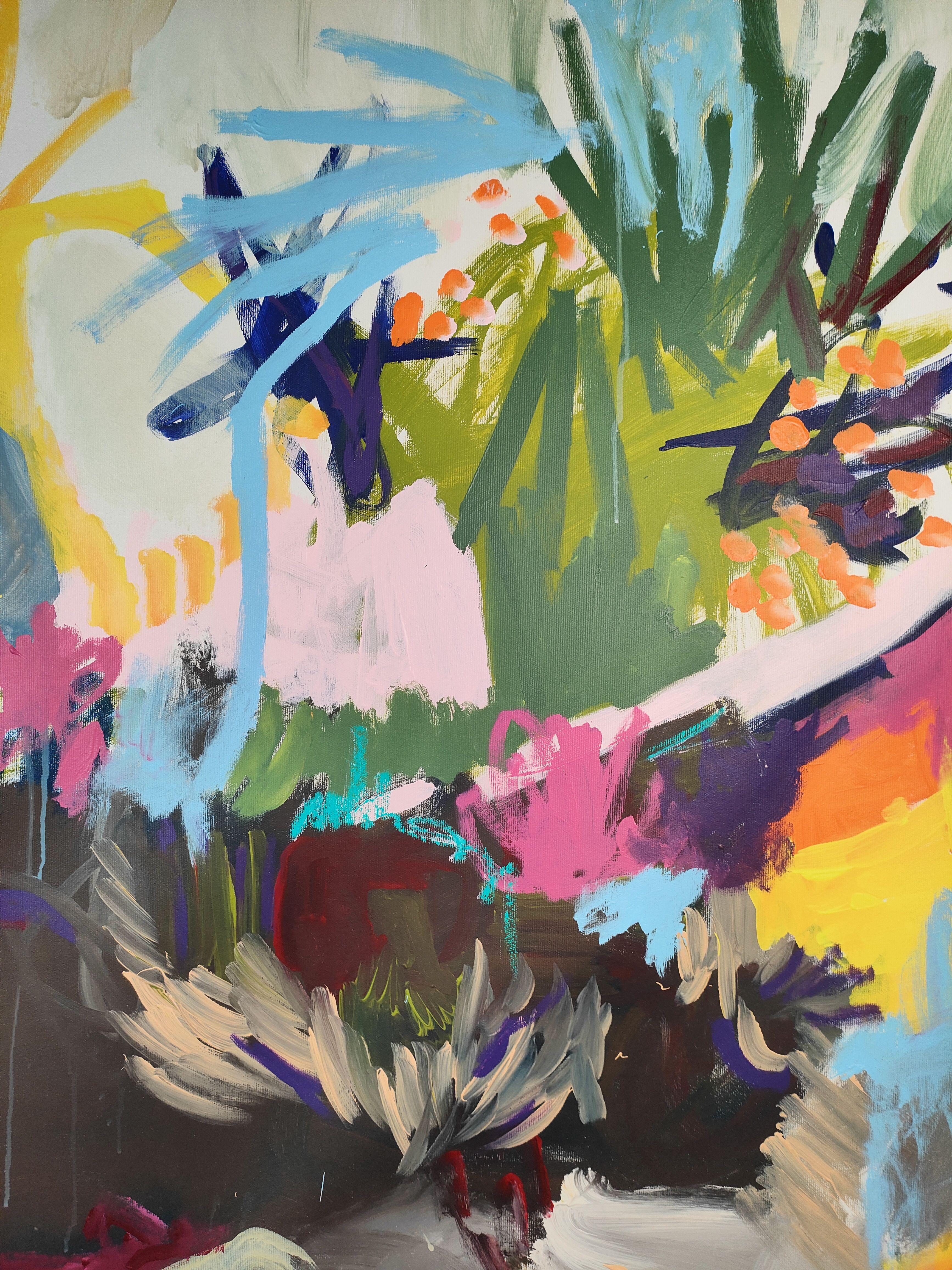 In meinem Garten, Gemälde, Acryl auf Leinwand (Abstrakter Expressionismus), Painting, von Emily STARCK