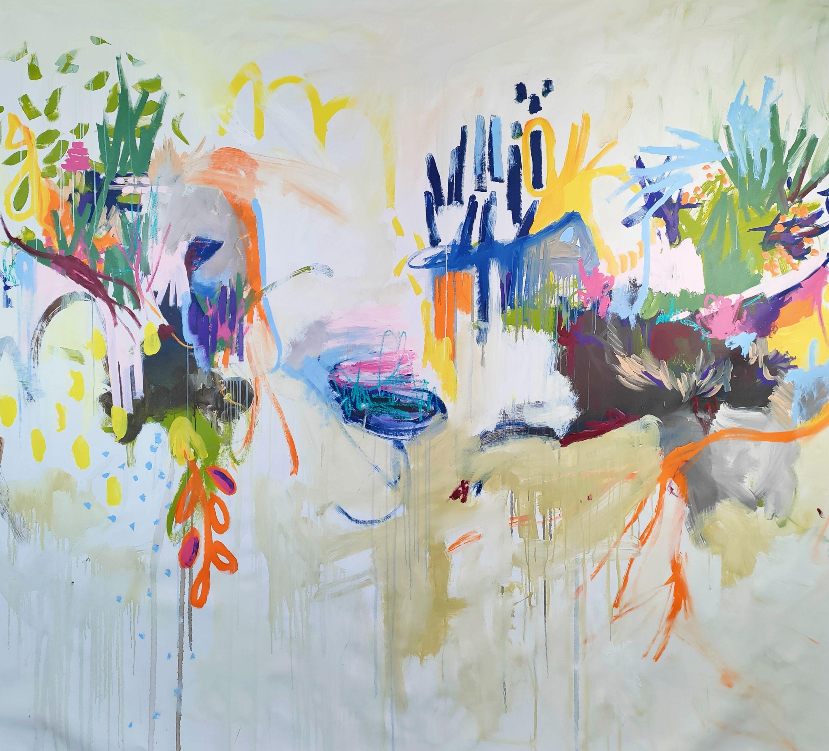 In meinem Garten, Gemälde, Acryl auf Leinwand – Painting von Emily STARCK