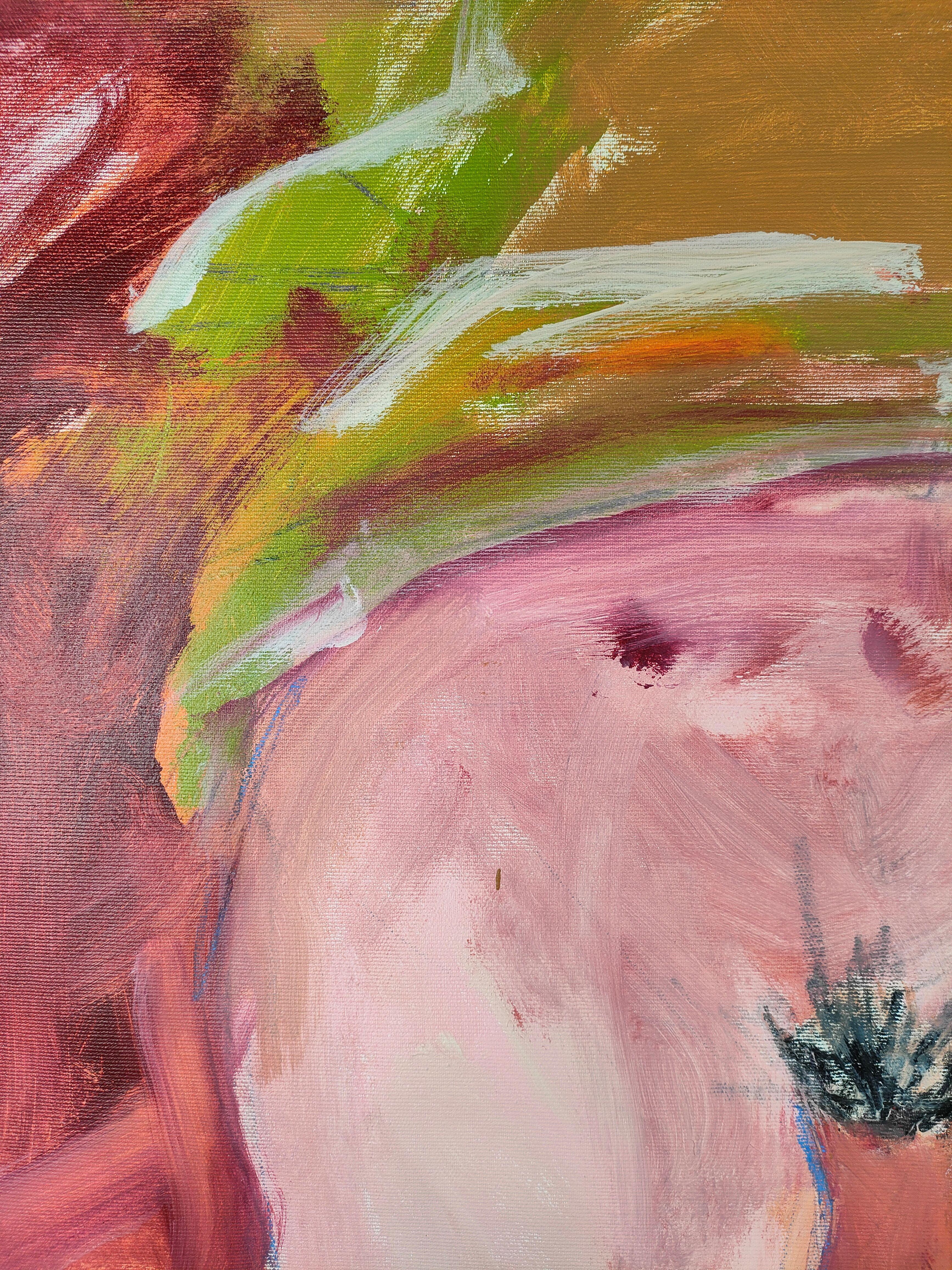 La robe verte, Gemälde, Acryl auf Leinwand (Expressionismus), Painting, von Emily STARCK