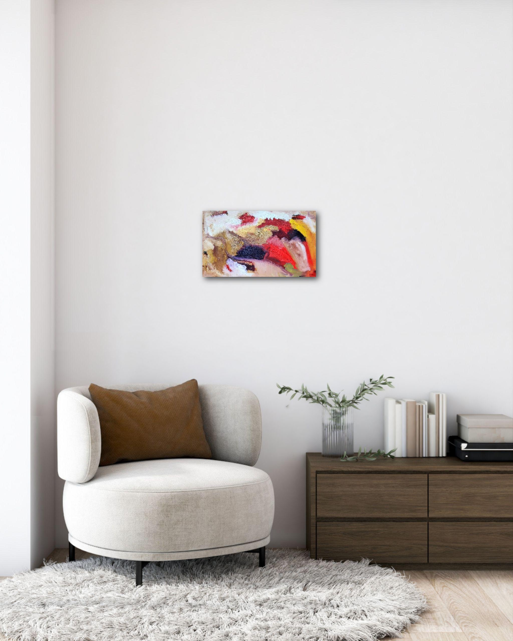 L'ACveil, Gemälde, Öl auf Holzplatte – Painting von Emily STARCK