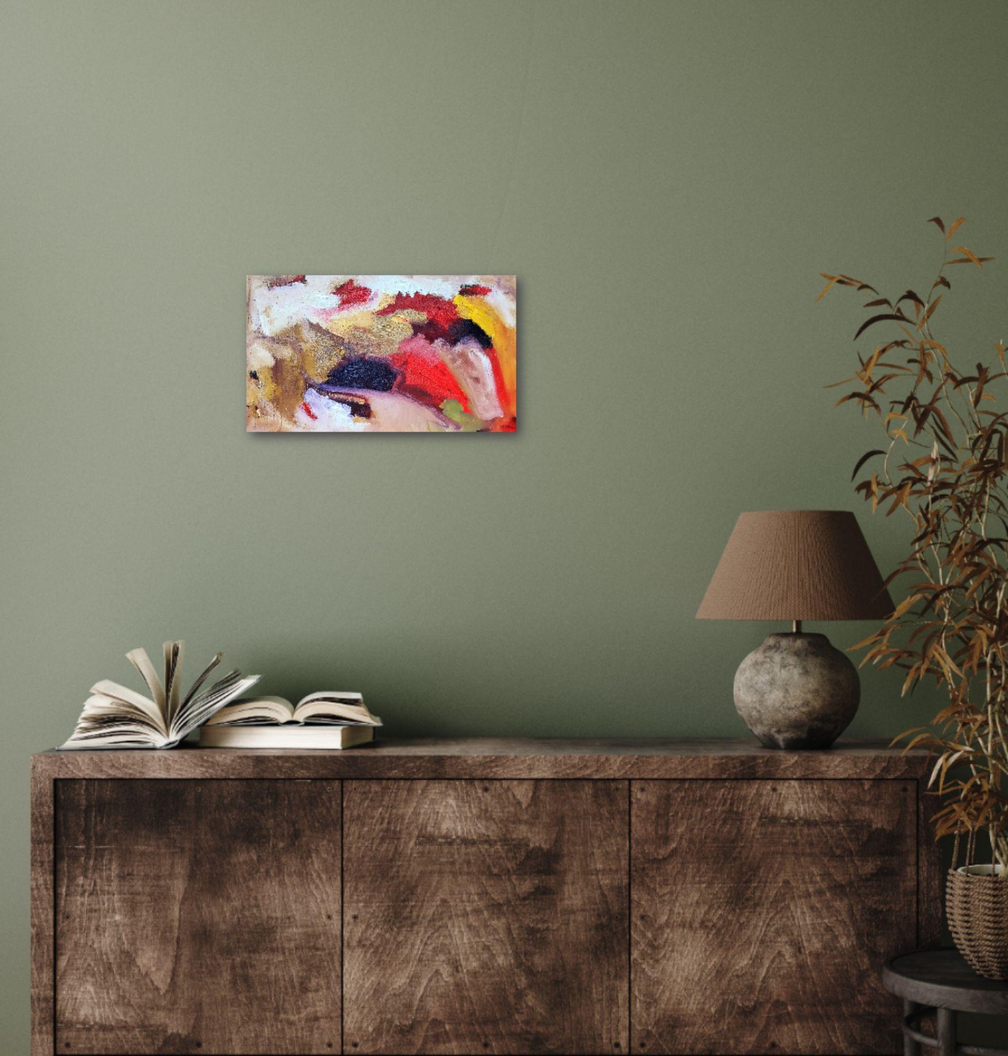 L'ACveil, Gemälde, Öl auf Holzplatte (Abstrakt), Painting, von Emily STARCK