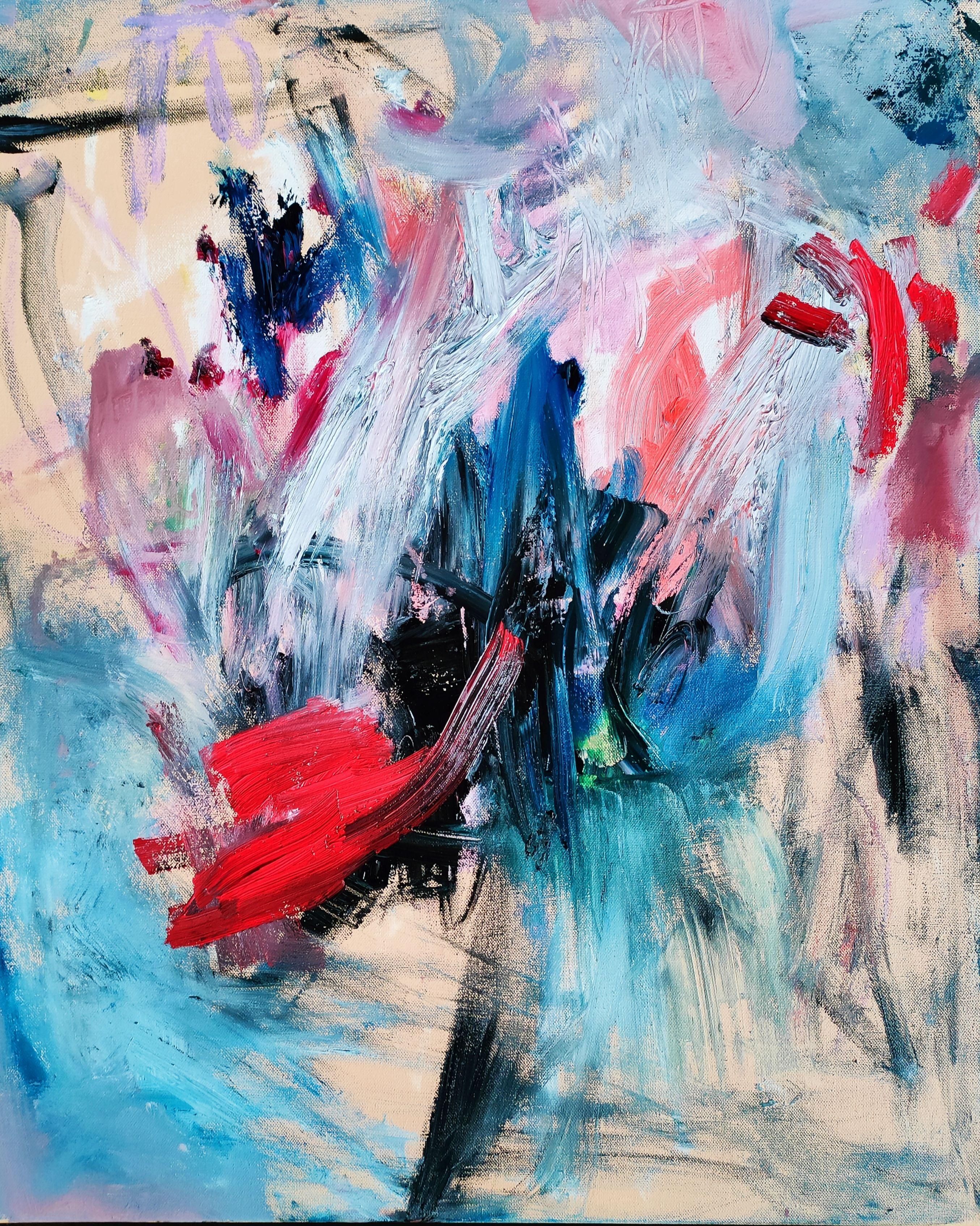Emily STARCK Abstract Painting - Let's play, Painting, Oil on Canvas