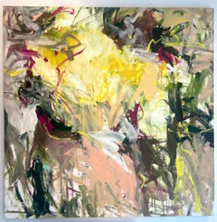 Mimosas: Contemporary Abstract Painting, Acrylic on Canvas, Bright colors