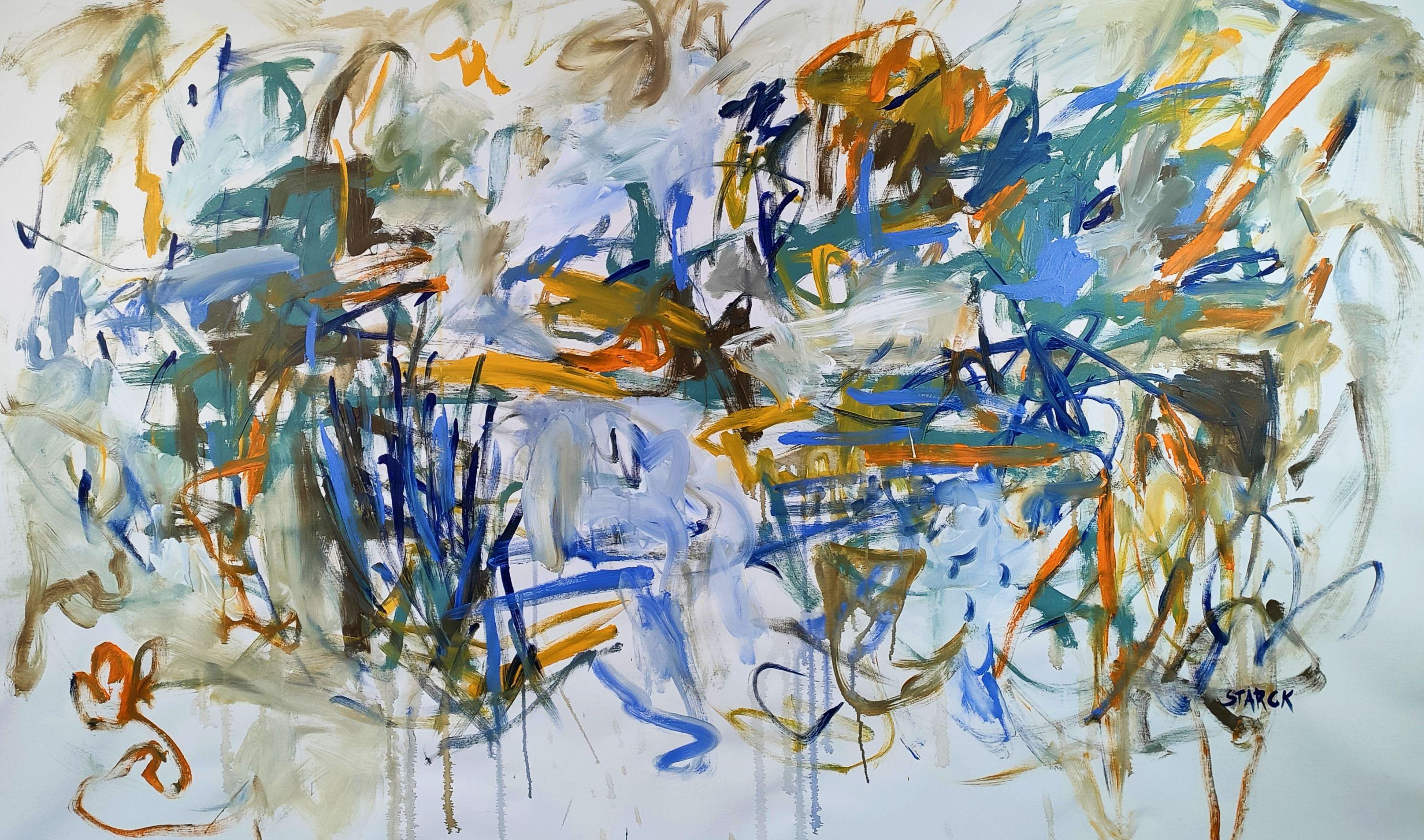 Large abstract artwork worked with free gestures.  Professional and high quality painting with anti UV protection and velvet rendering :: Painting :: Abstract Expressionism :: This piece comes with an official certificate of authenticity signed by
