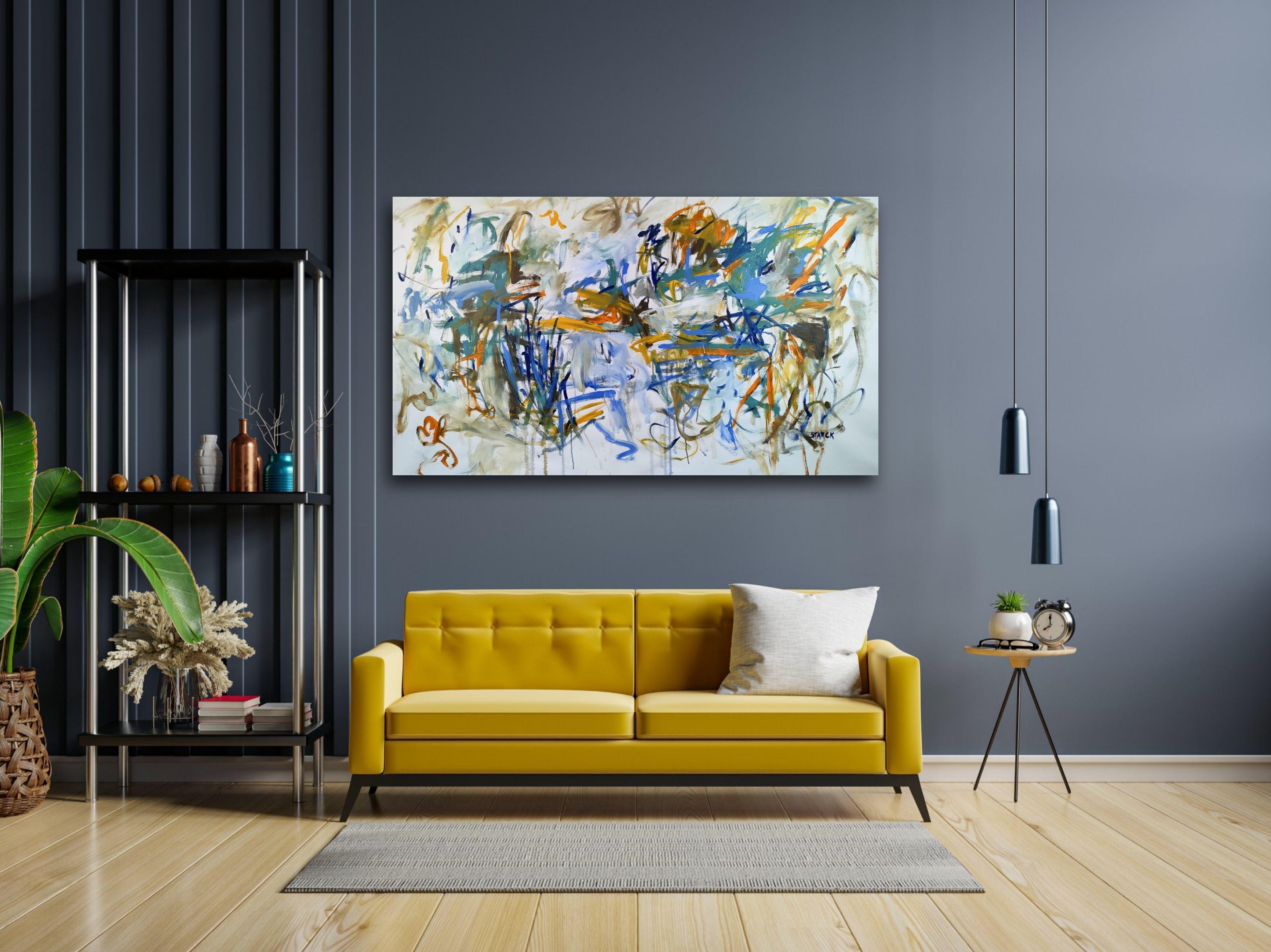 Large abstract artwork worked with free gestures.  Professional and high quality painting with anti UV protection and velvet rendering :: Painting :: Abstract Expressionism :: This piece comes with an official certificate of authenticity signed by