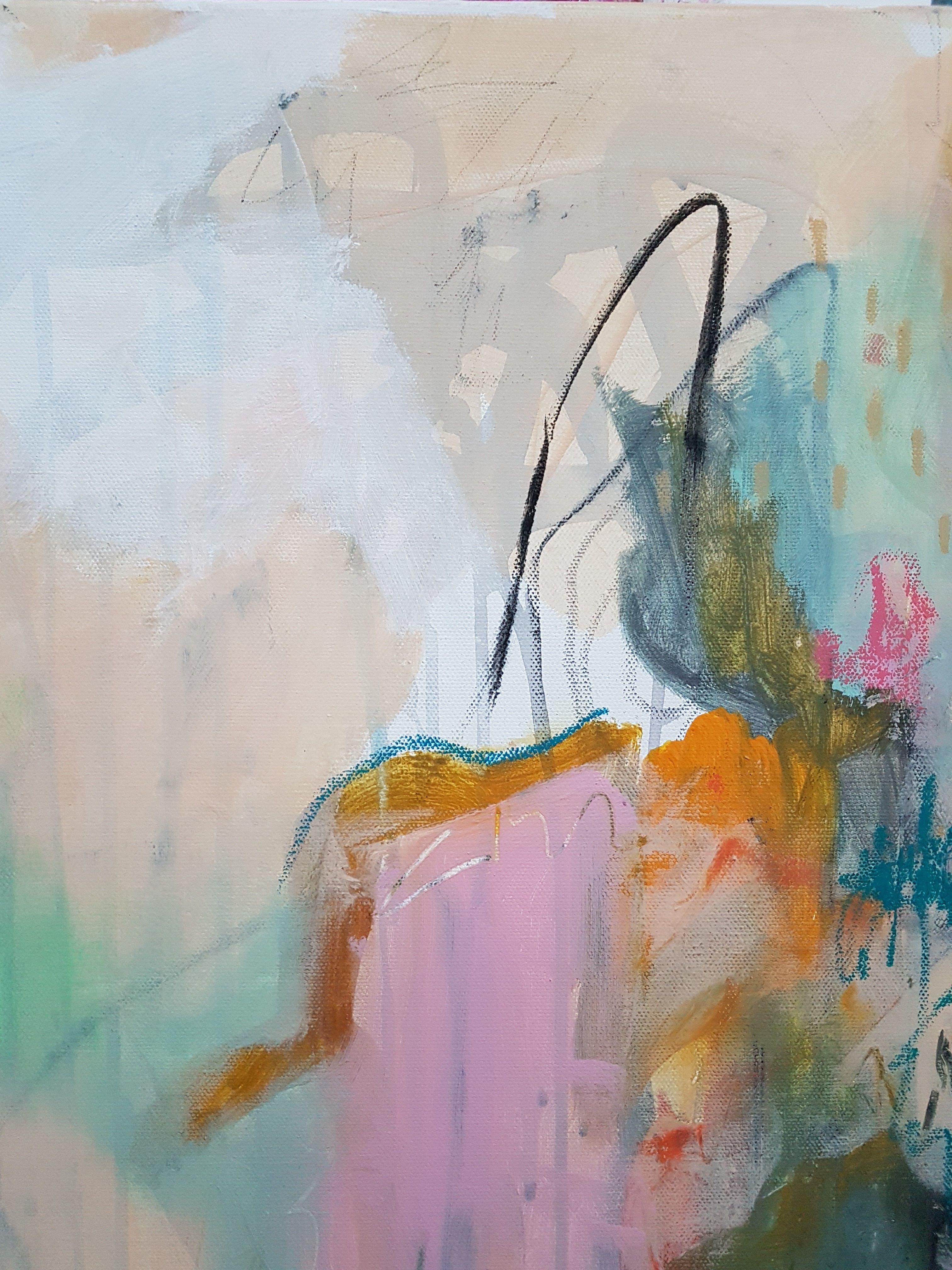 Raconte moi une histoire (Cuéntame una historia), Pintura, Acrílico sobre lienzo - Painting Abstracto de Emily STARCK