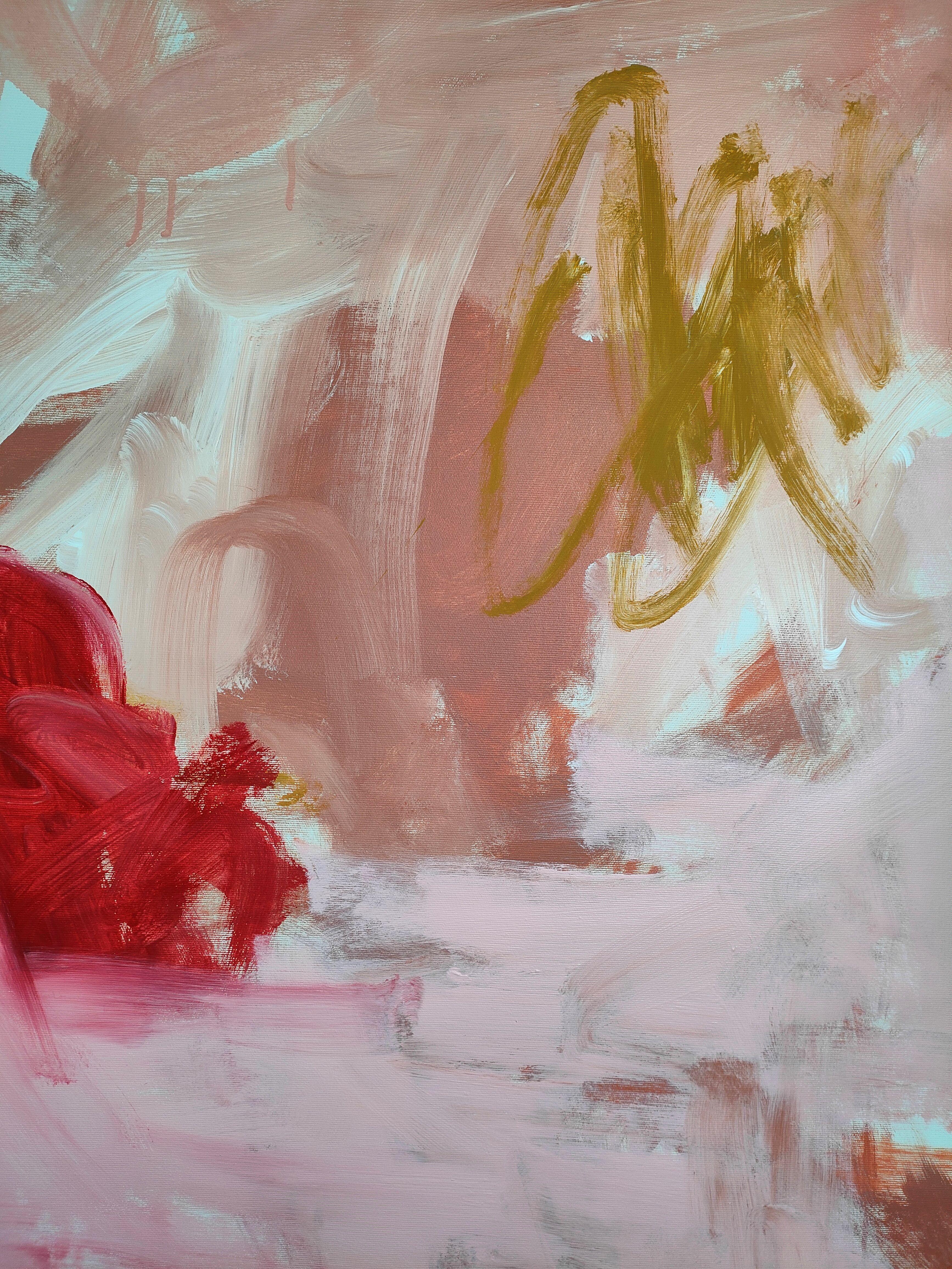 Rosso e rosa, Pittura, Acrilico su tela in vendita 2