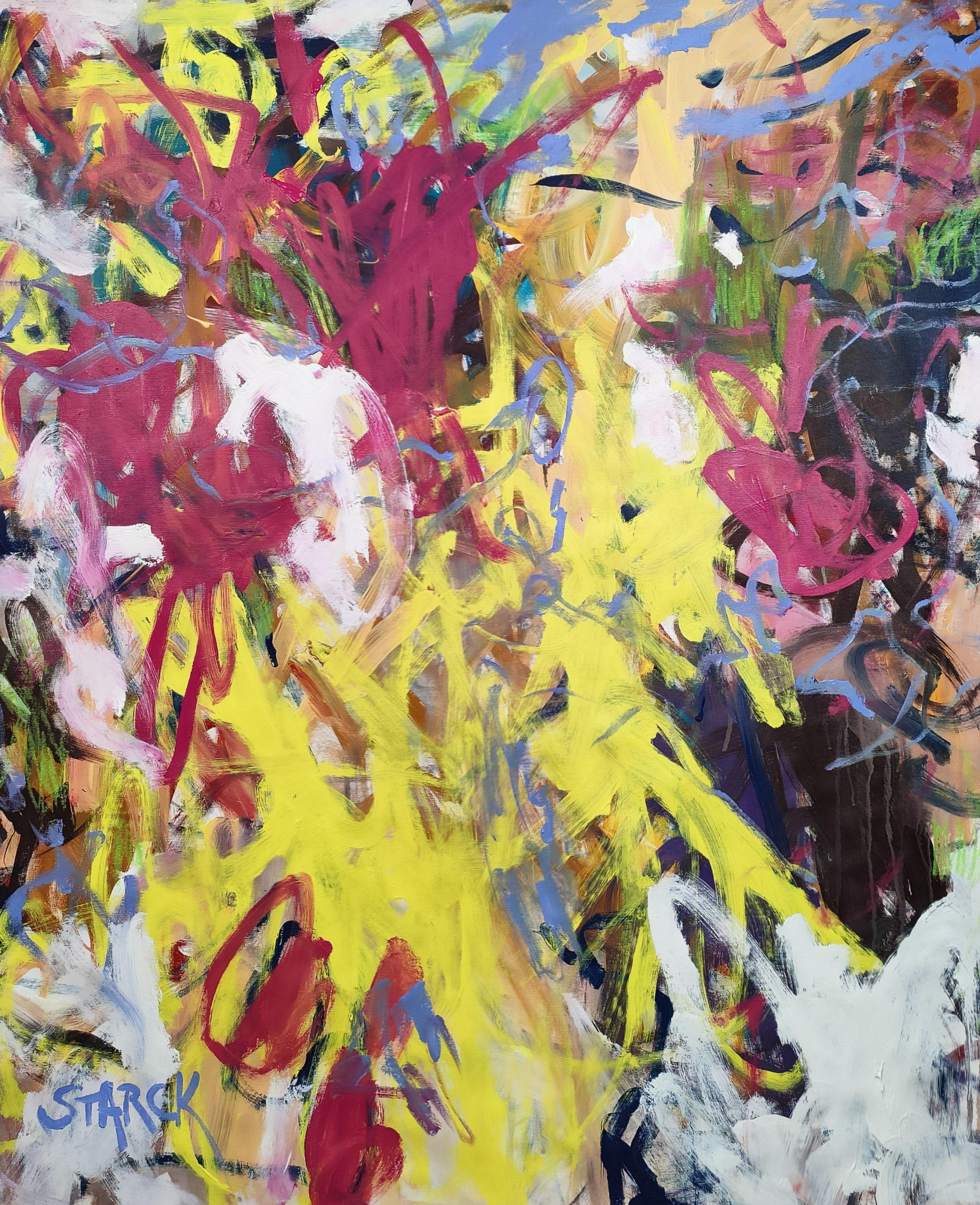 Emily STARCK Abstract Painting - Summer Sunflowers, Painting, Acrylic on Canvas