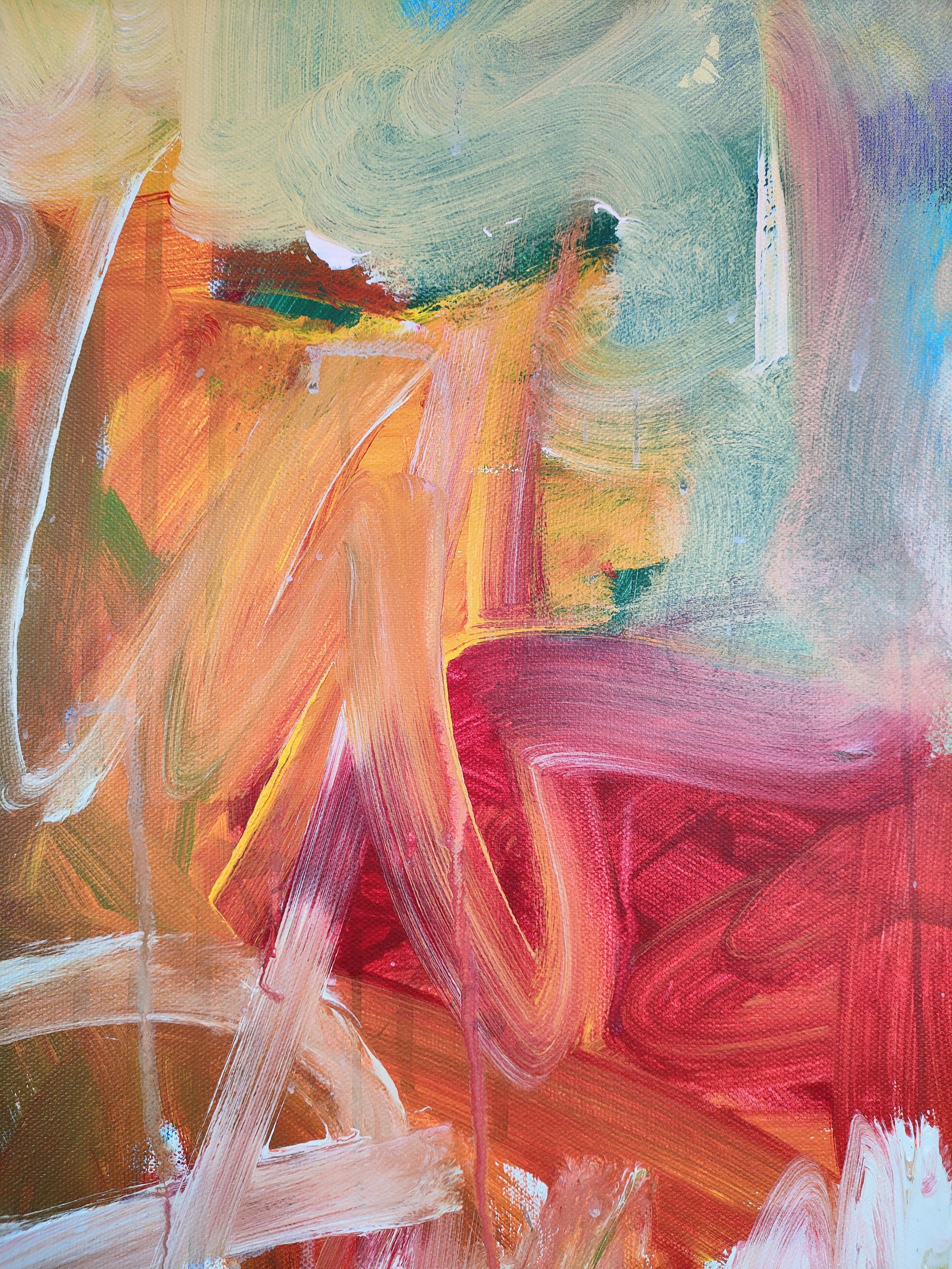 Tasty peaches, Painting, Acrylic on Canvas For Sale 1