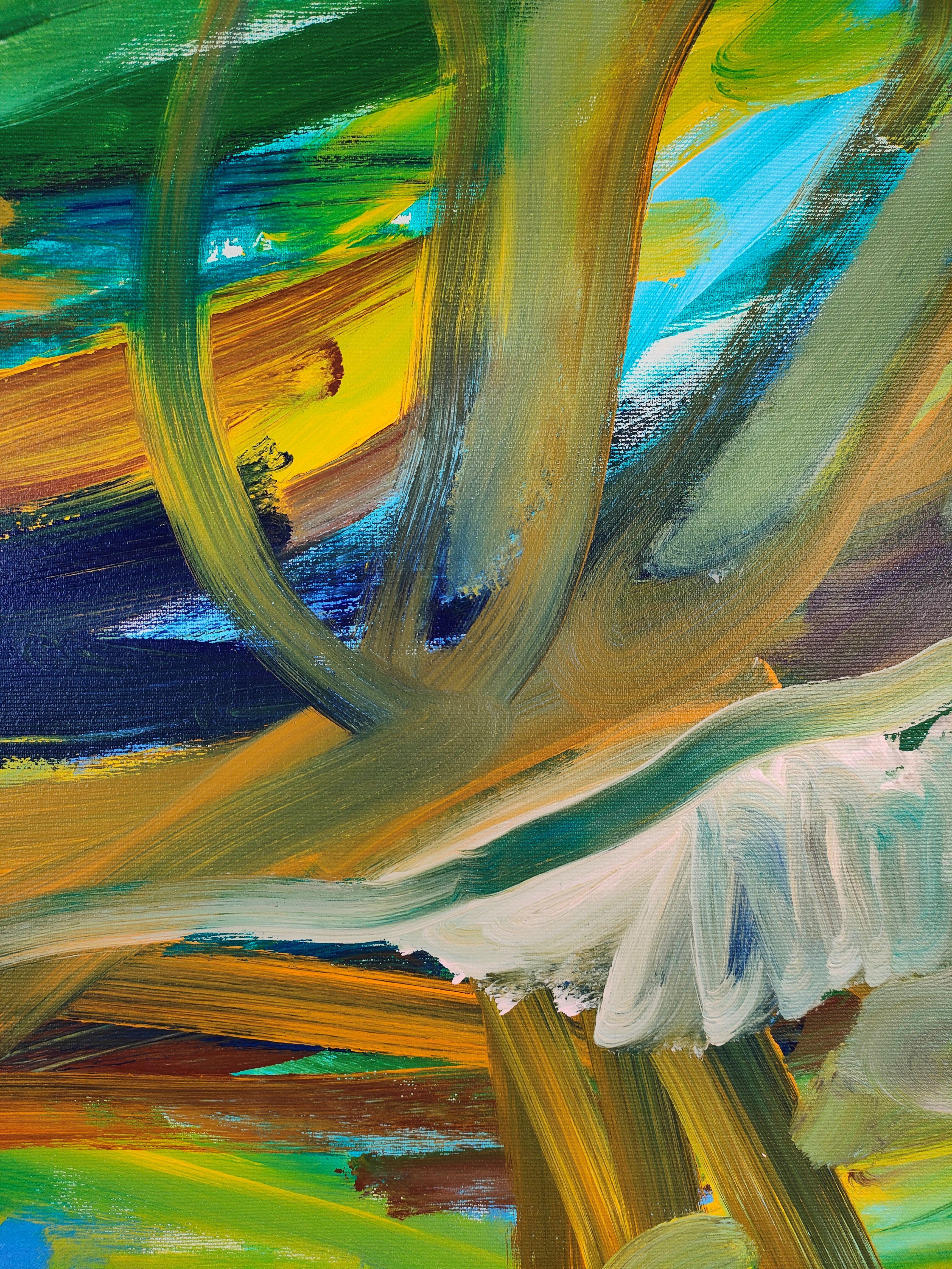 Gemüsespitzen, Gemälde, Acryl auf Leinwand im Angebot 1