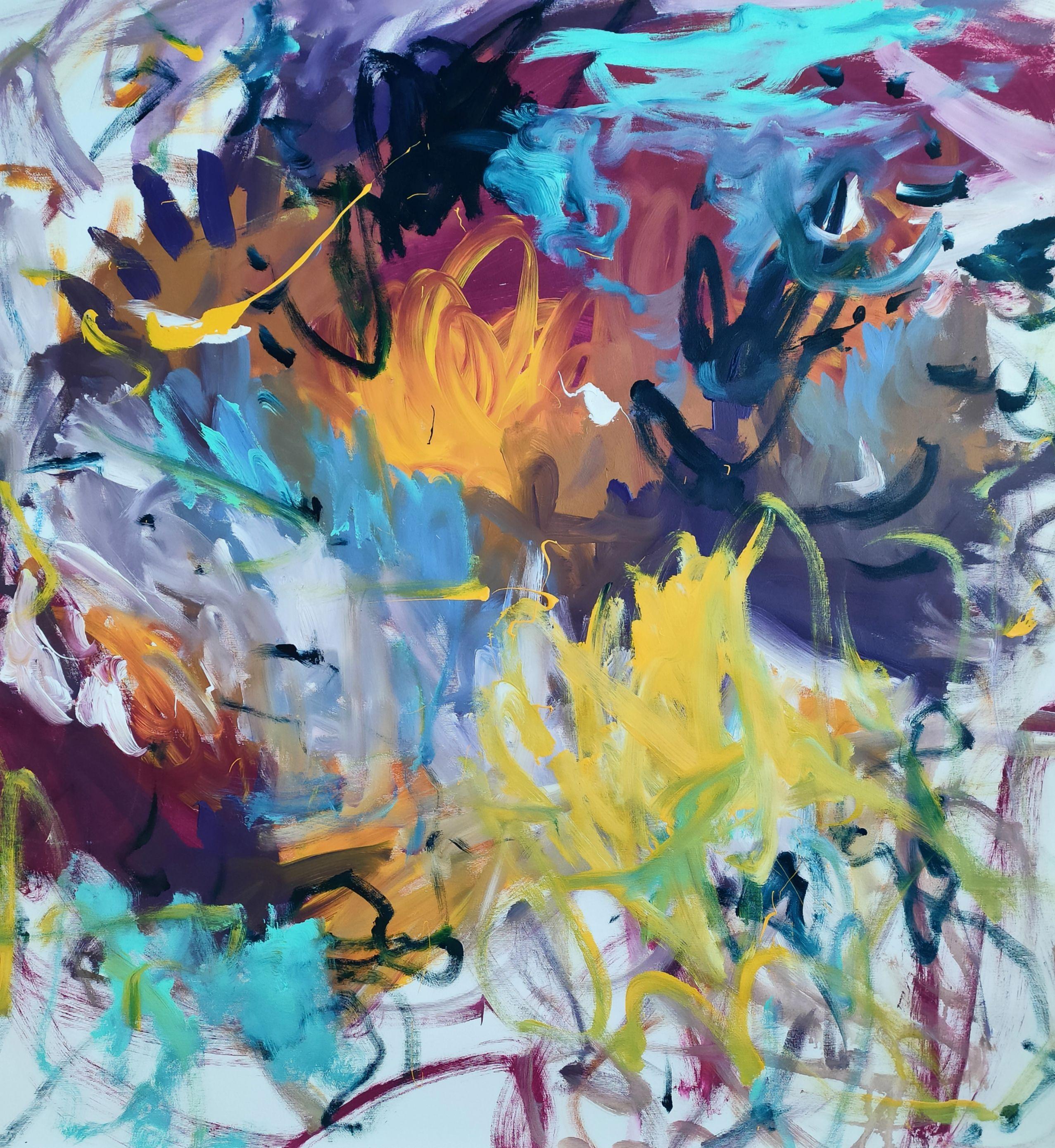 Emily STARCK Abstract Painting - Violin, Painting, Acrylic on Canvas
