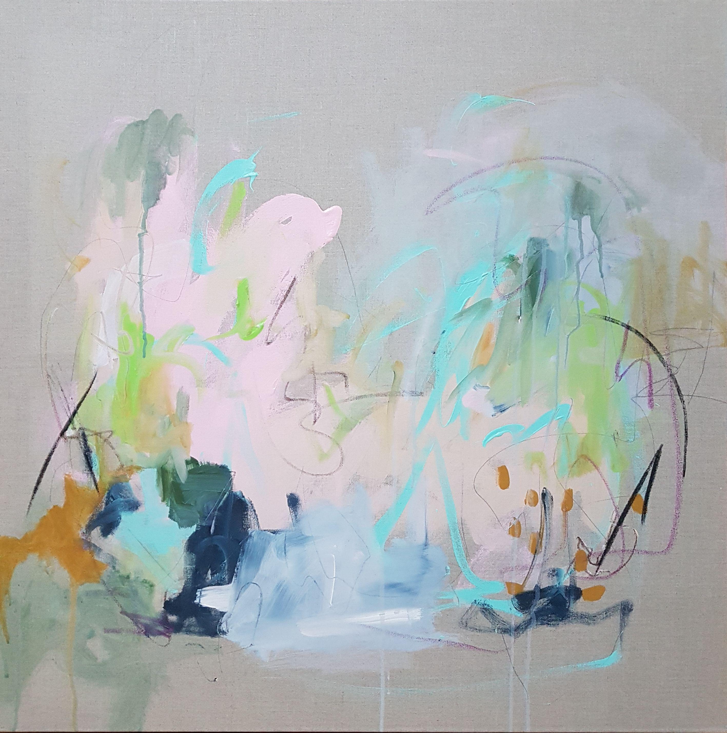 Emily STARCK Abstract Painting - Waterfalls, Painting, Acrylic on Canvas