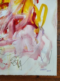 Papier jaune, peinture, acrylique sur papier