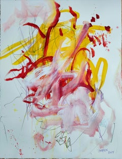 Papier jaune, peinture, acrylique sur papier