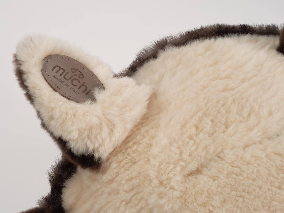 Hand-Crafted Shearling & American Beaver Turtle Plush by Muchi Decor, Made in Italy For Sale