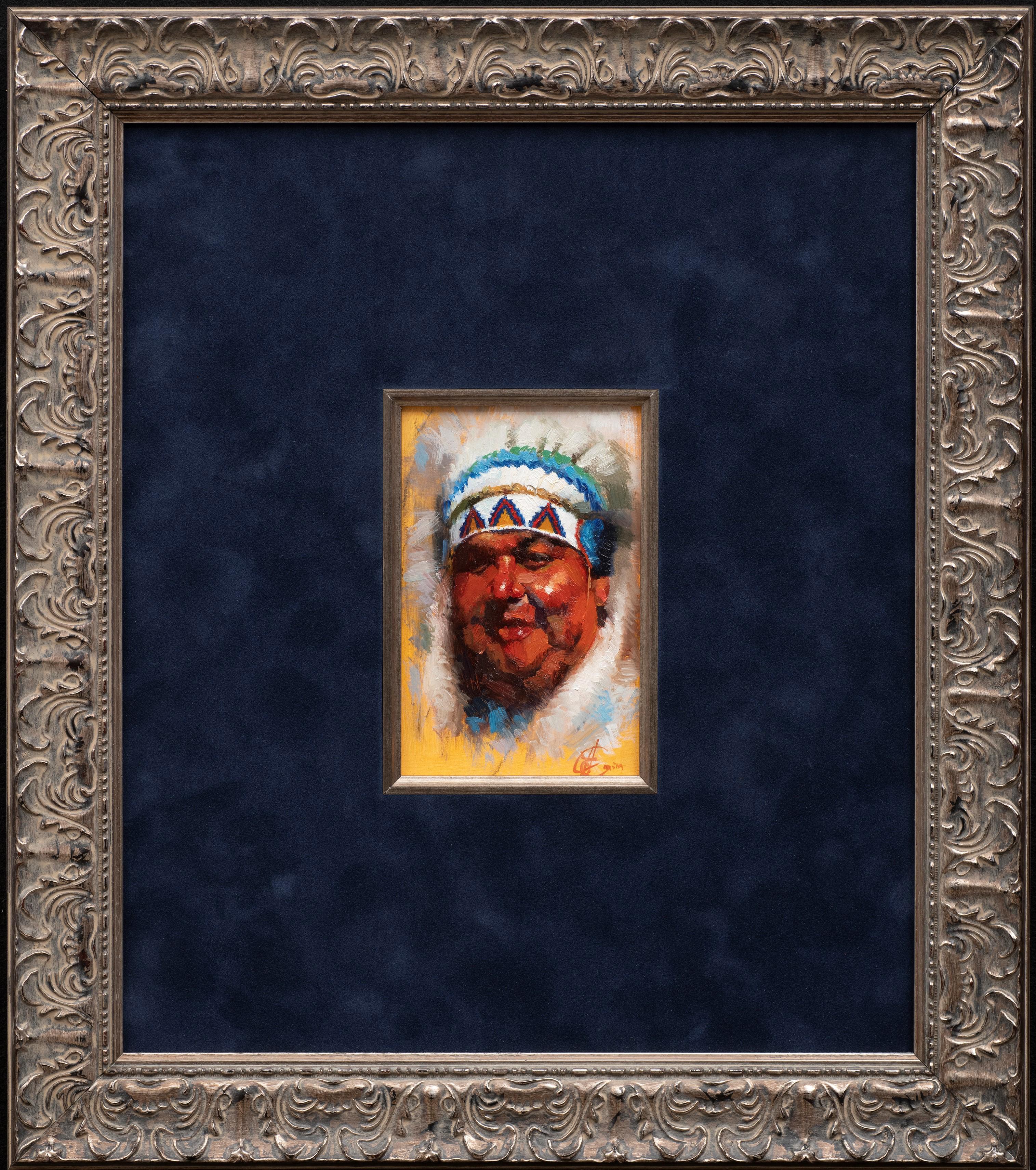 Amérindien « Portrait d'un Jolly Man » (Portrait d'un Jolly Man) -Emin Abbasov (né en 1950, Azerbaijan)  en vente 1