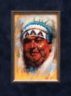 Native American "Portrait of a Jolly Man" -Emin Abbasov (b. 1950, Azerbaijan) 