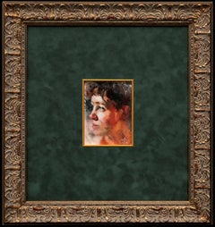 "Portrait of Charlie" by Emin Abbasov (b. 1950, Azerbaijan), oil on cardboard