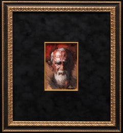 "Portrait of Paolo" by Emin Abbasov (b. 1950, Azerbaijan), oil on cardboard