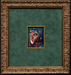 "Portrait of Serena" by Emin Abbasov (b. 1950, Azerbaijan), oil on cardboard