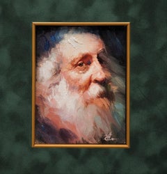 "Portrait of Zola" by Emin Abbasov (b. 1950, Azerbaijan), oil on cardboard