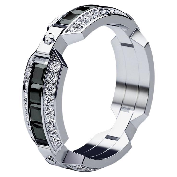 EMINENCE Platinum Ring with 2.25ct Black & White Diamonds